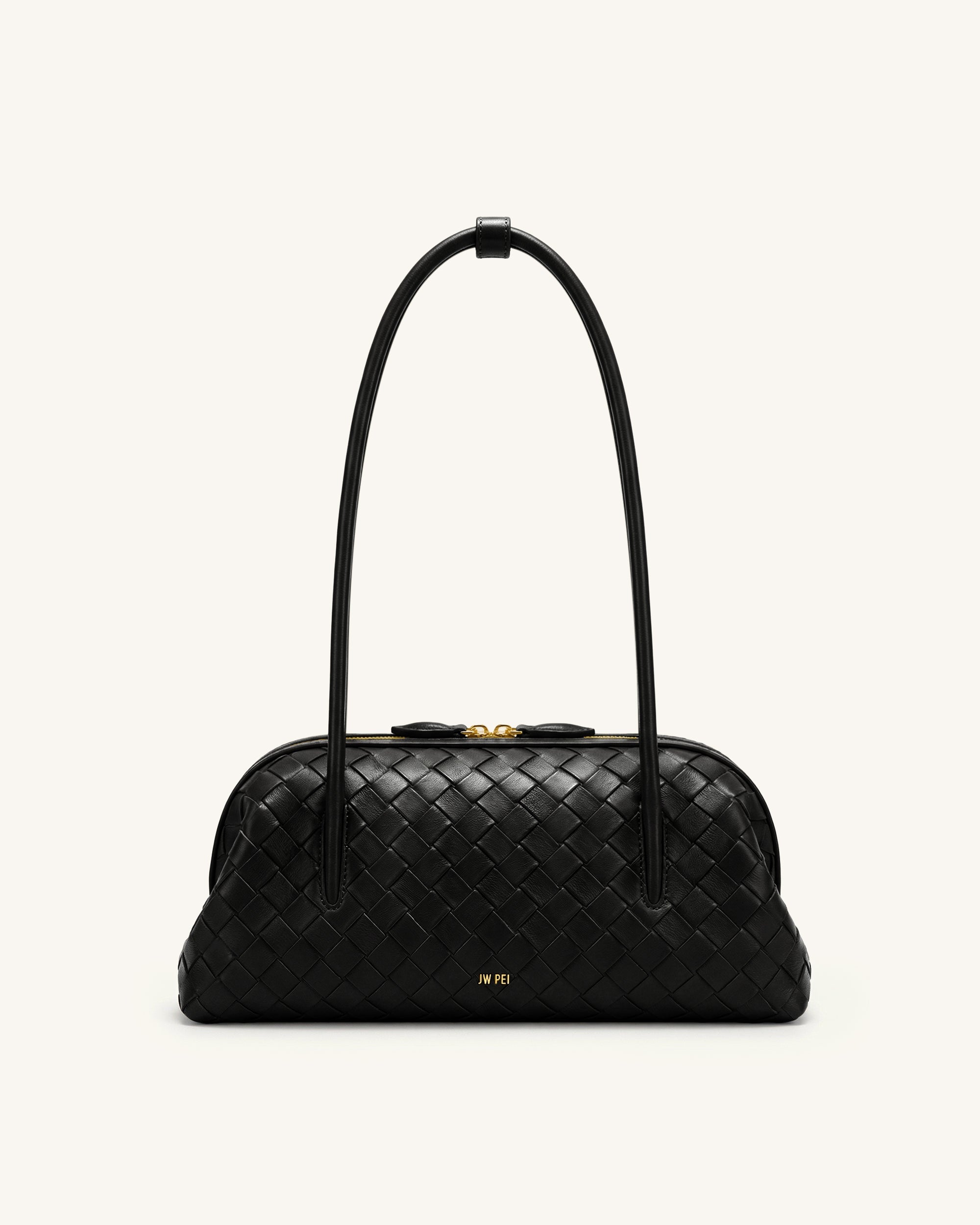 Jw Pei Aveline Woven Textured Shoulder Bag Black