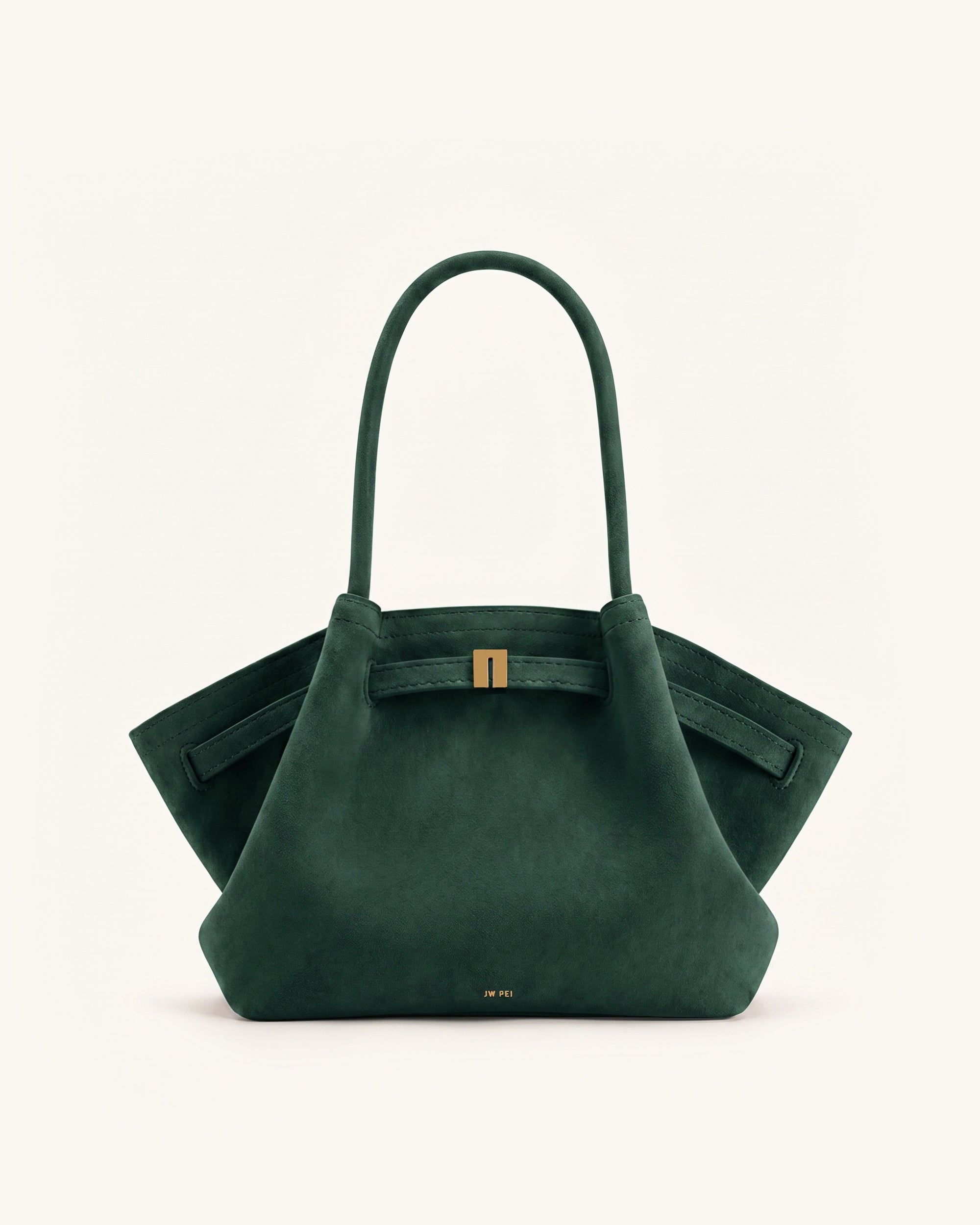 Jw Pei Hana Medium Faux Suede Tote Bag Forest Green