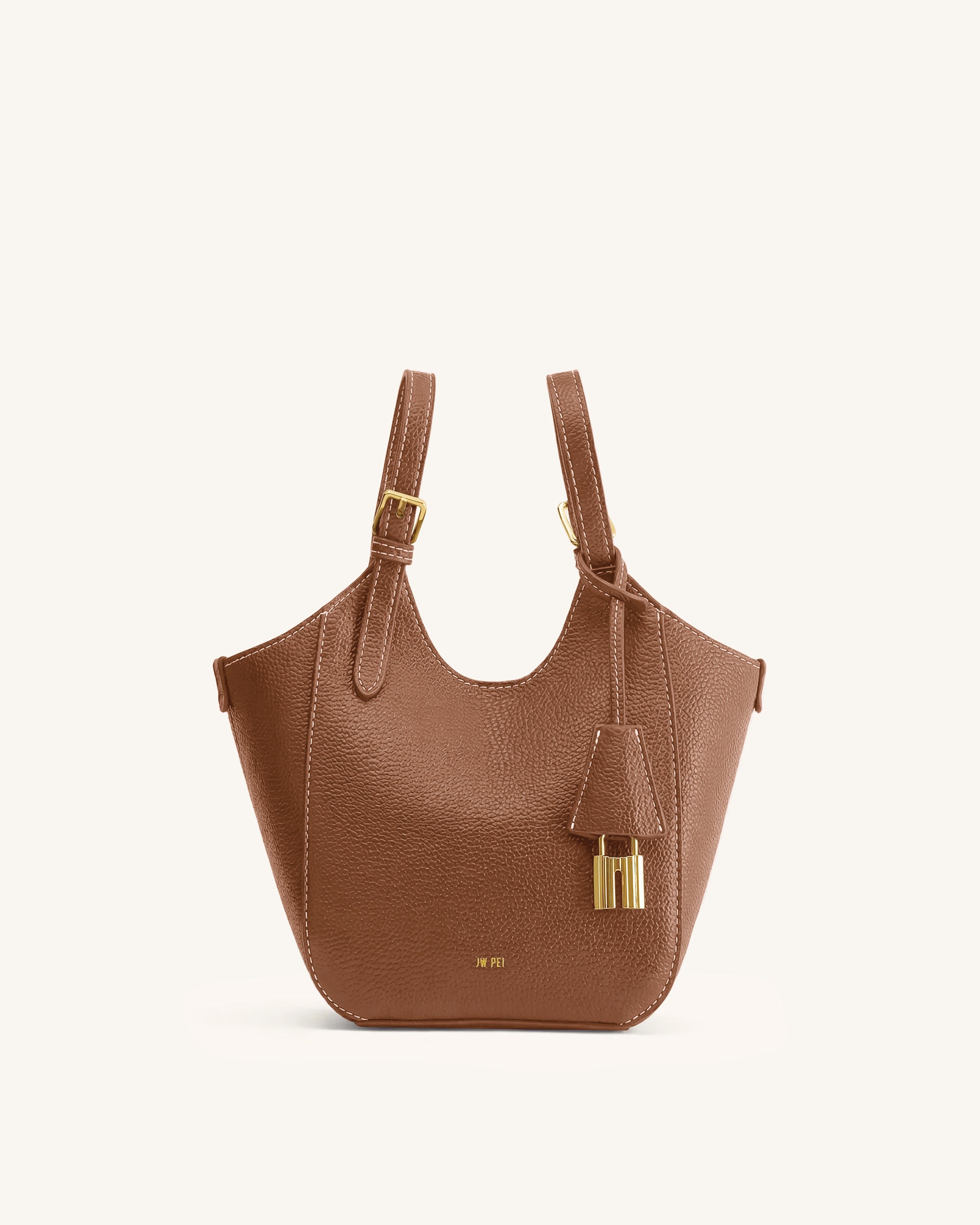 Jw Pei Ines Padlock Tote Bag Chocolate Brown