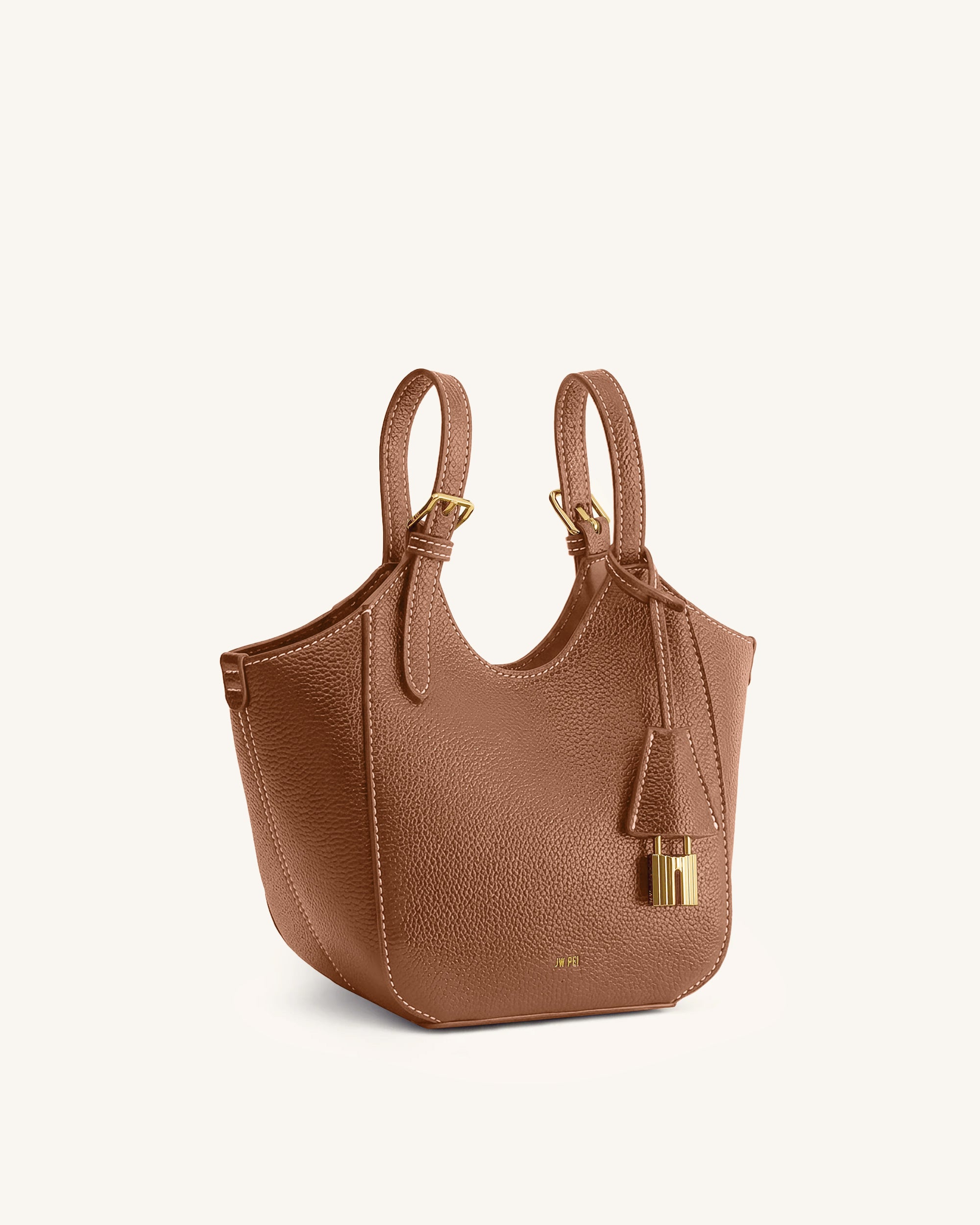Jw Pei Ines Padlock Tote Bag Chocolate Brown