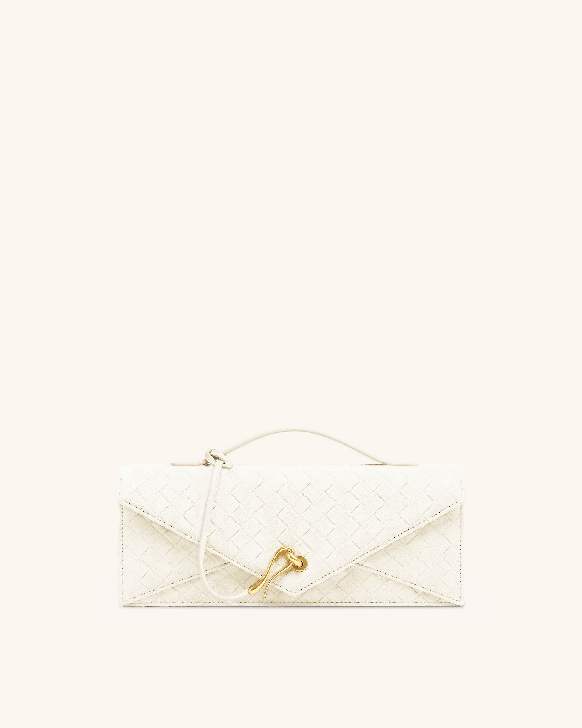 Jw Pei Celeste Faux Suede Woven Textured Envelope Top Handle Bag White