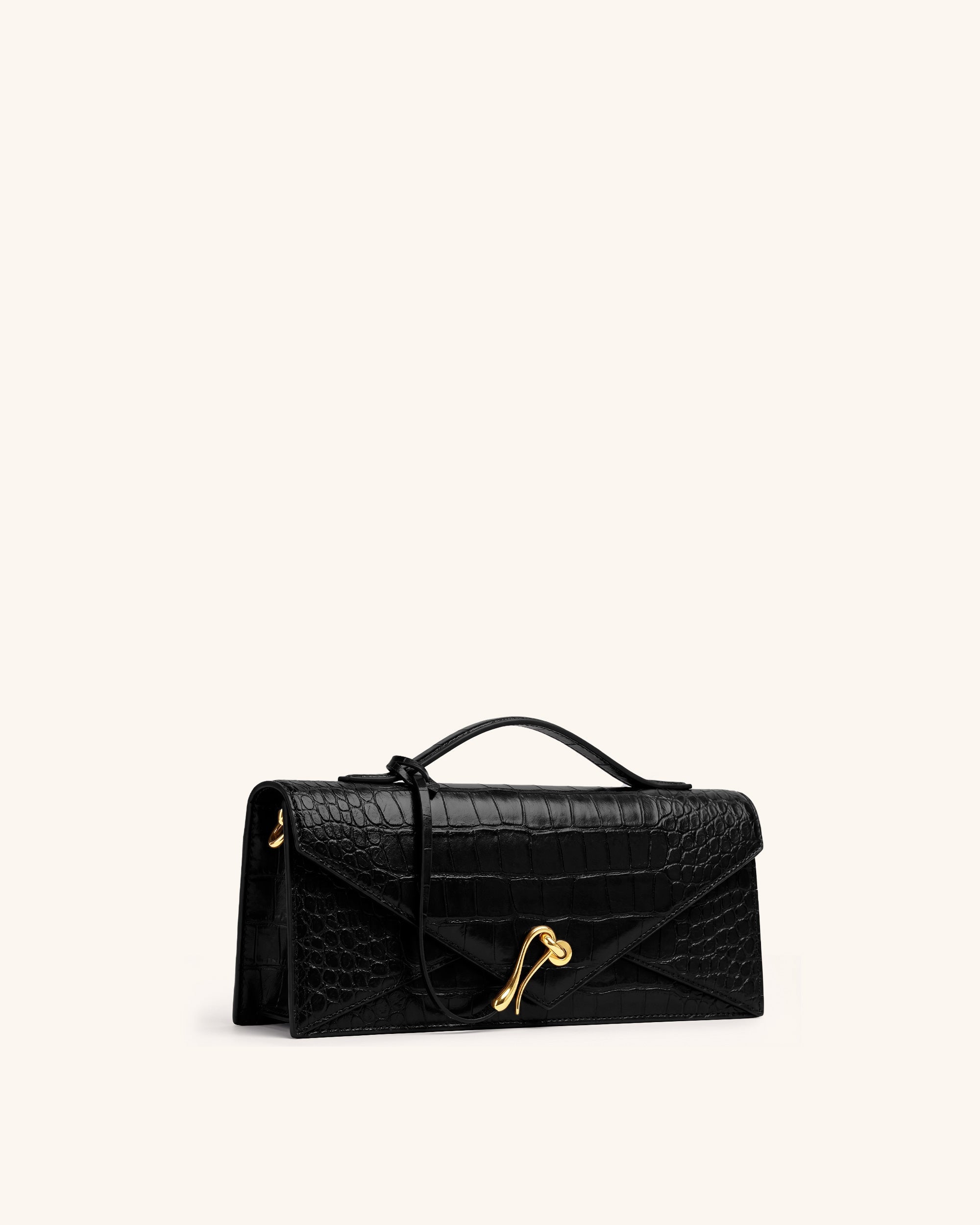 Jw Pei Celeste Envelope Top Handle Bag Black Croc