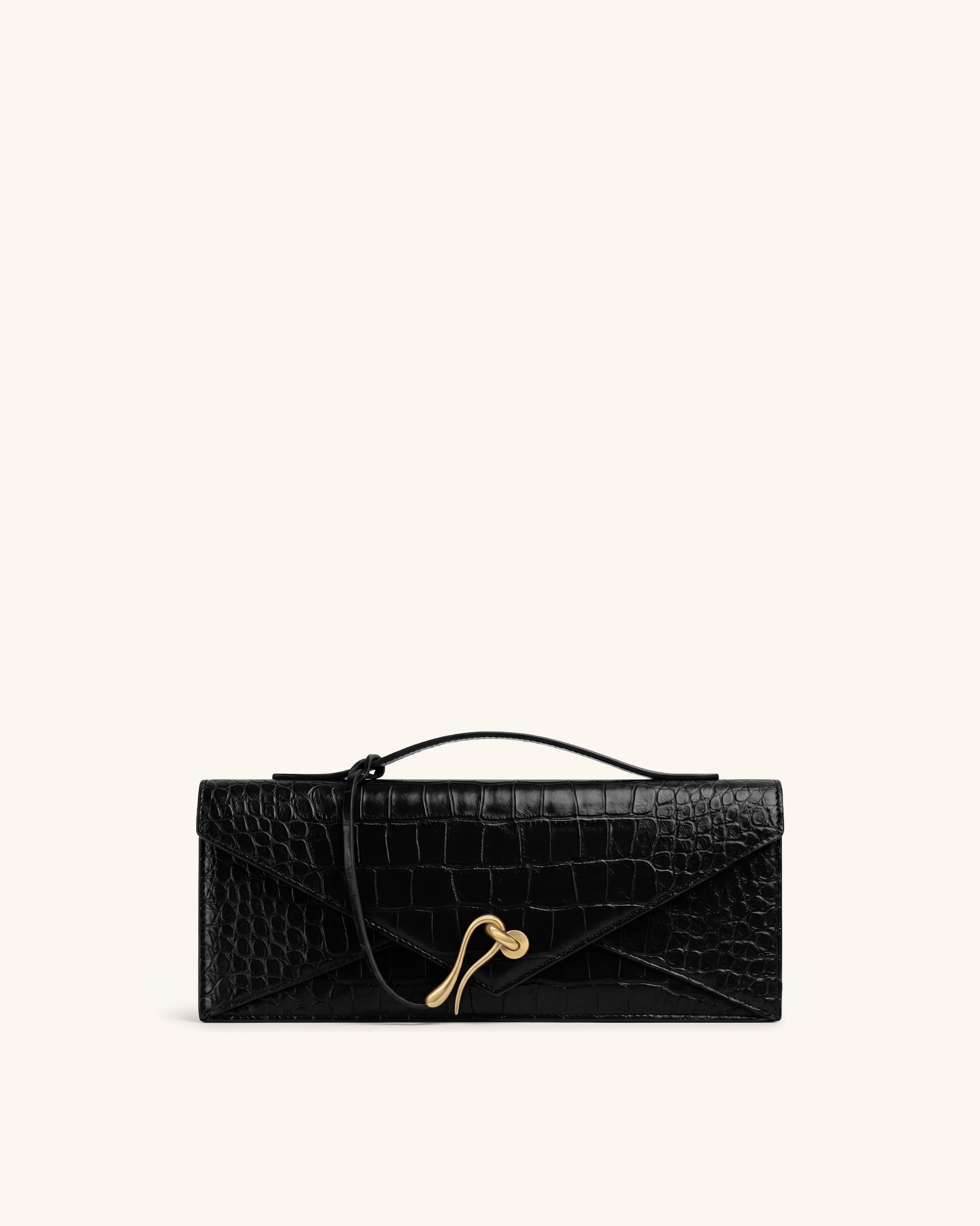 Jw Pei Celeste Envelope Top Handle Bag Black Croc
