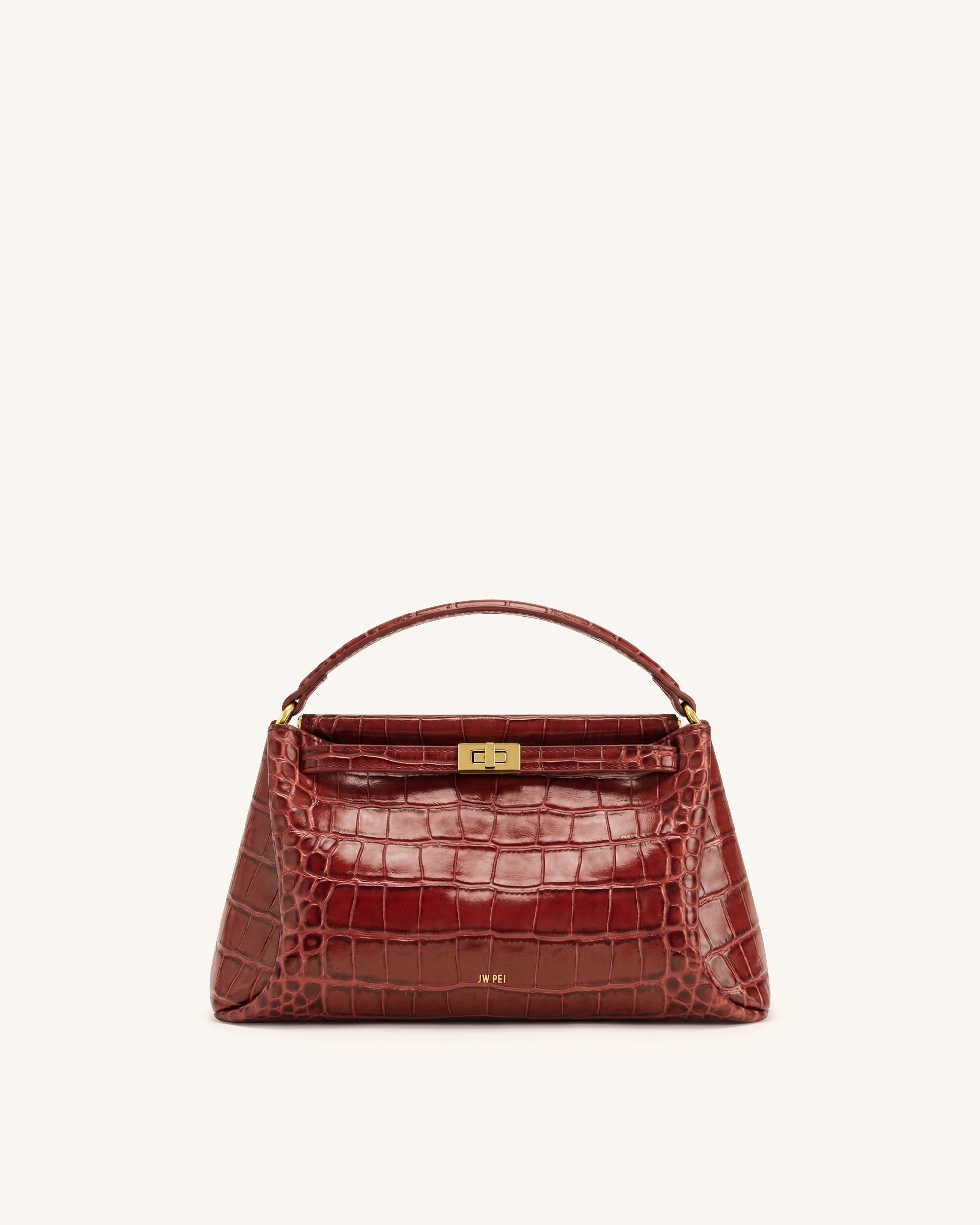 Jw Pei Carmen Top Handle Bag Dark Burgundy Croc