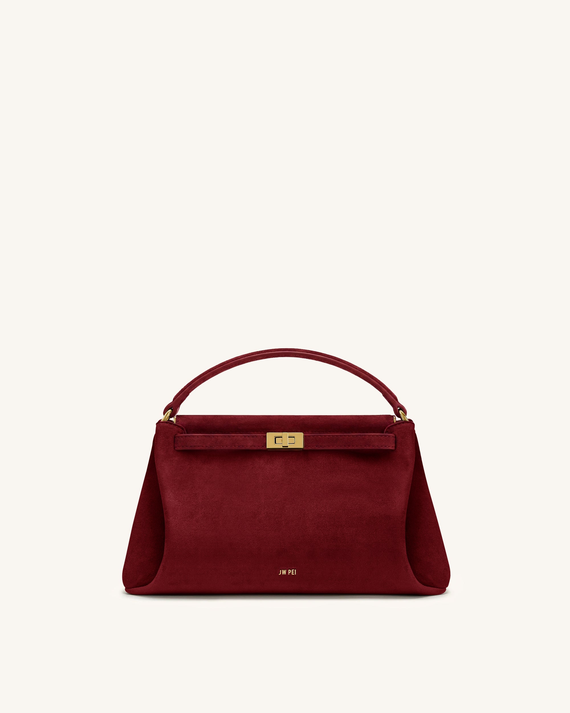 Jw Pei Carmen Faux Suede Top Handle Bag Burgundy