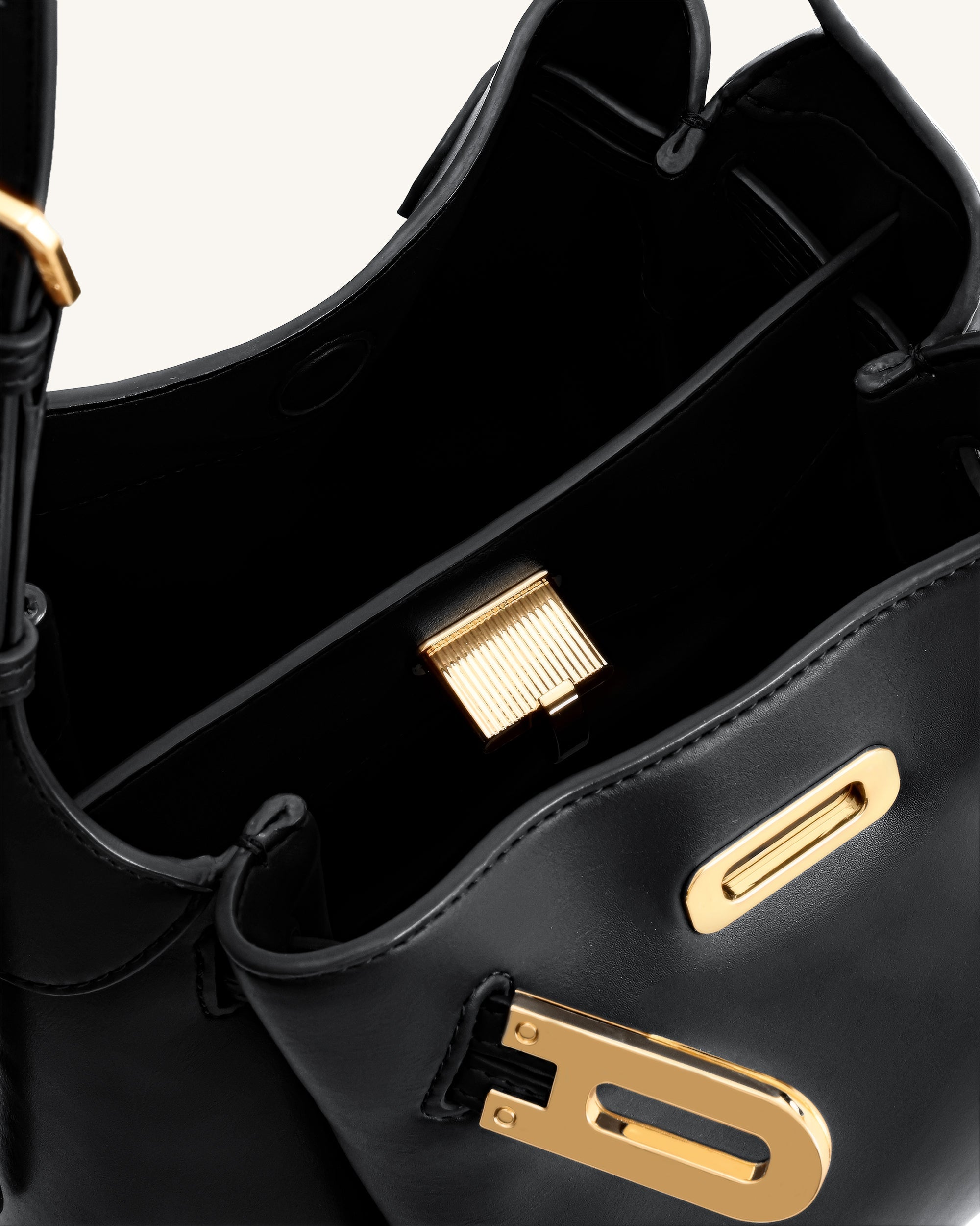 Jw Pei Charlene Double Buckle Hobo Bag Black