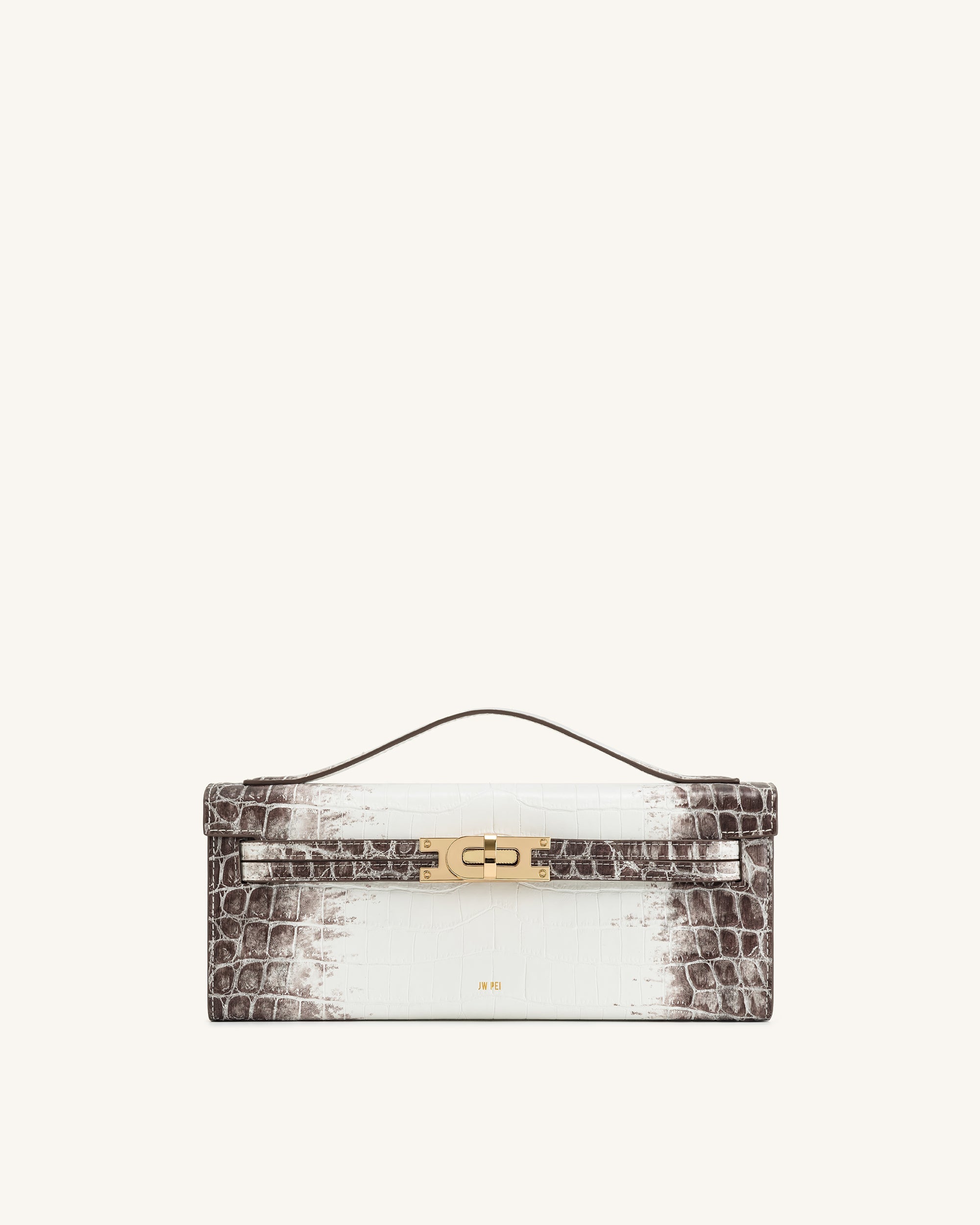 Jw Pei Bria Structured Top Handle Bag White Croc