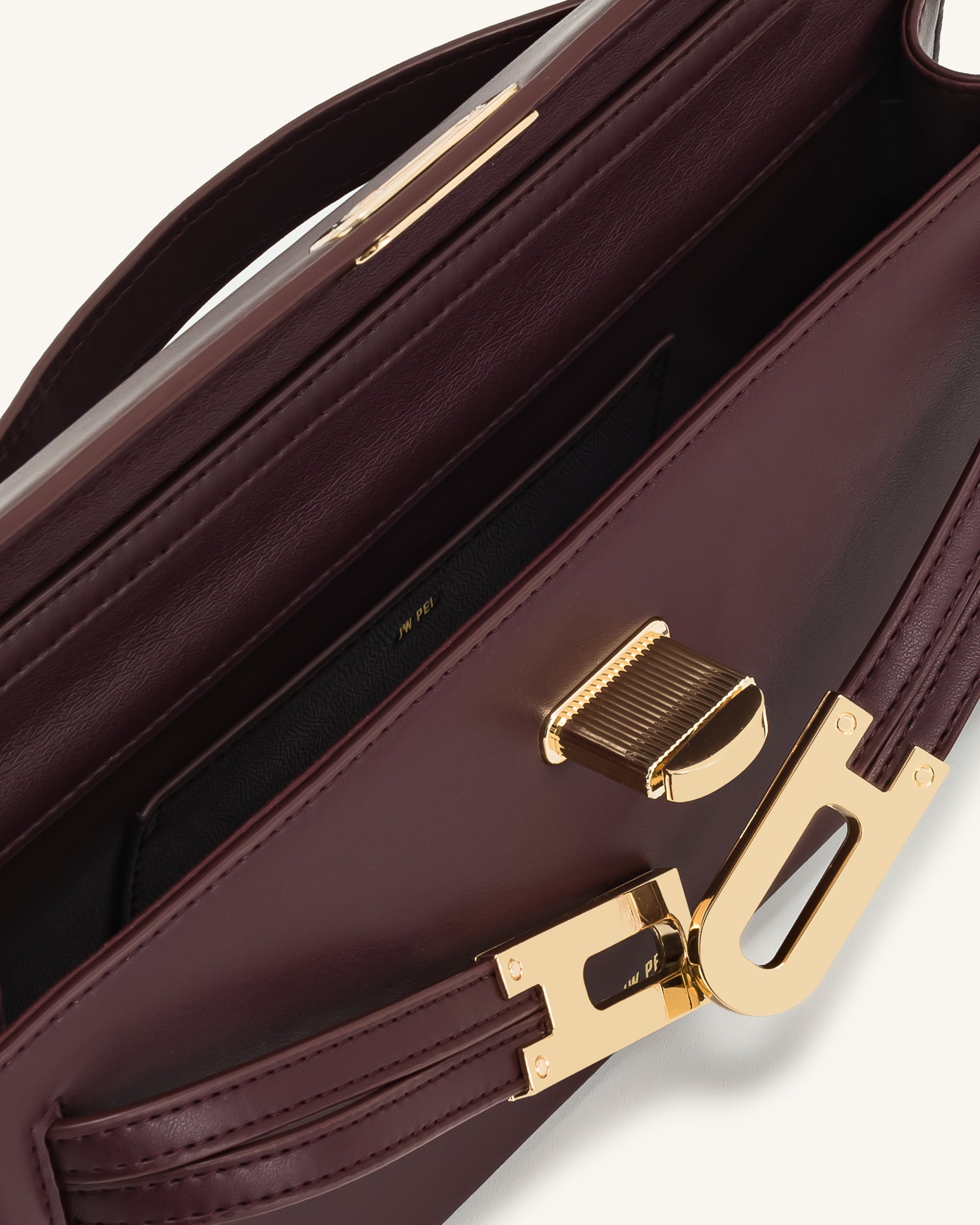 Jw Pei Bria Structured Top Handle Bag Deep Burgundy