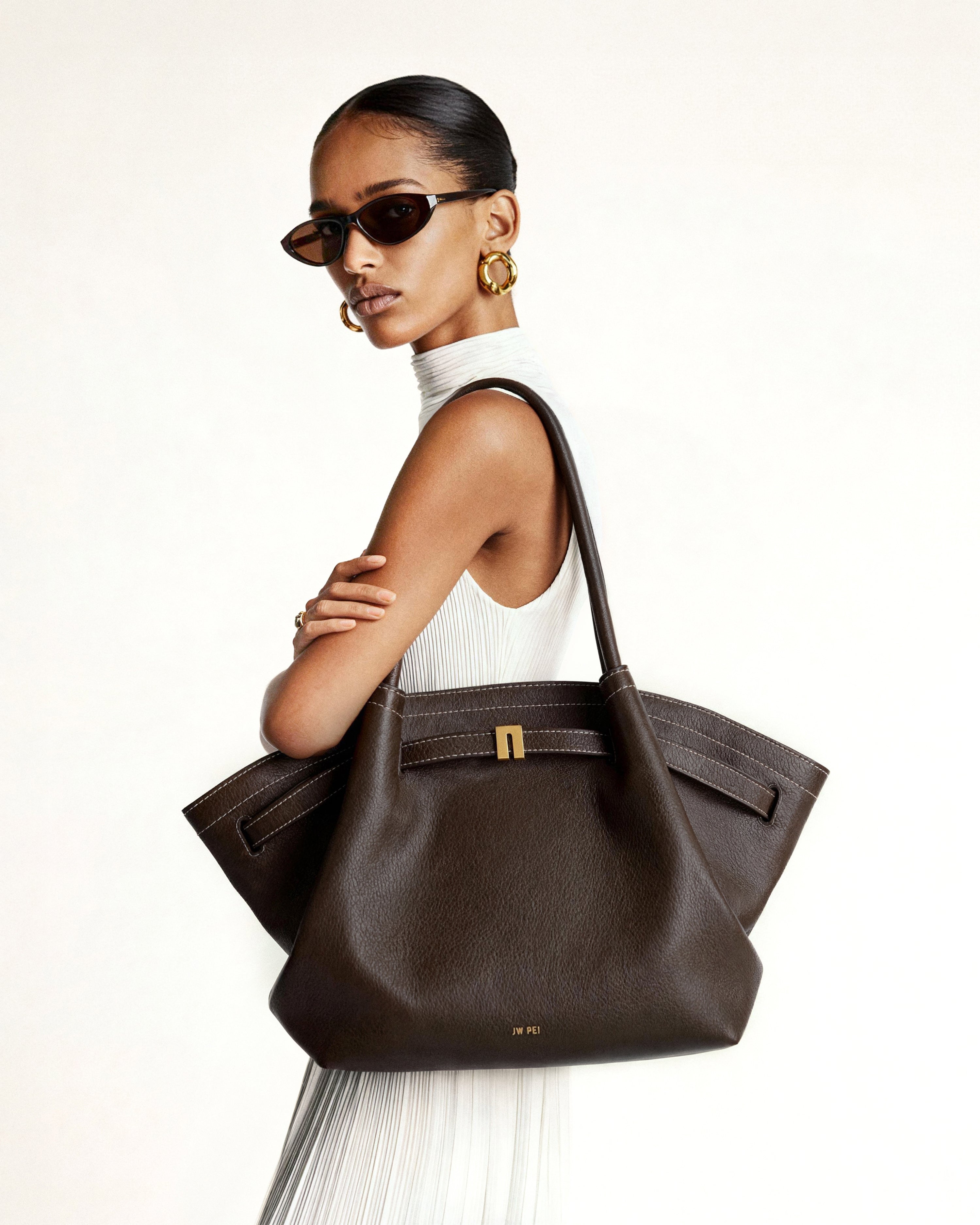Jw Pei Hana Large Tote Bag Dark Brown