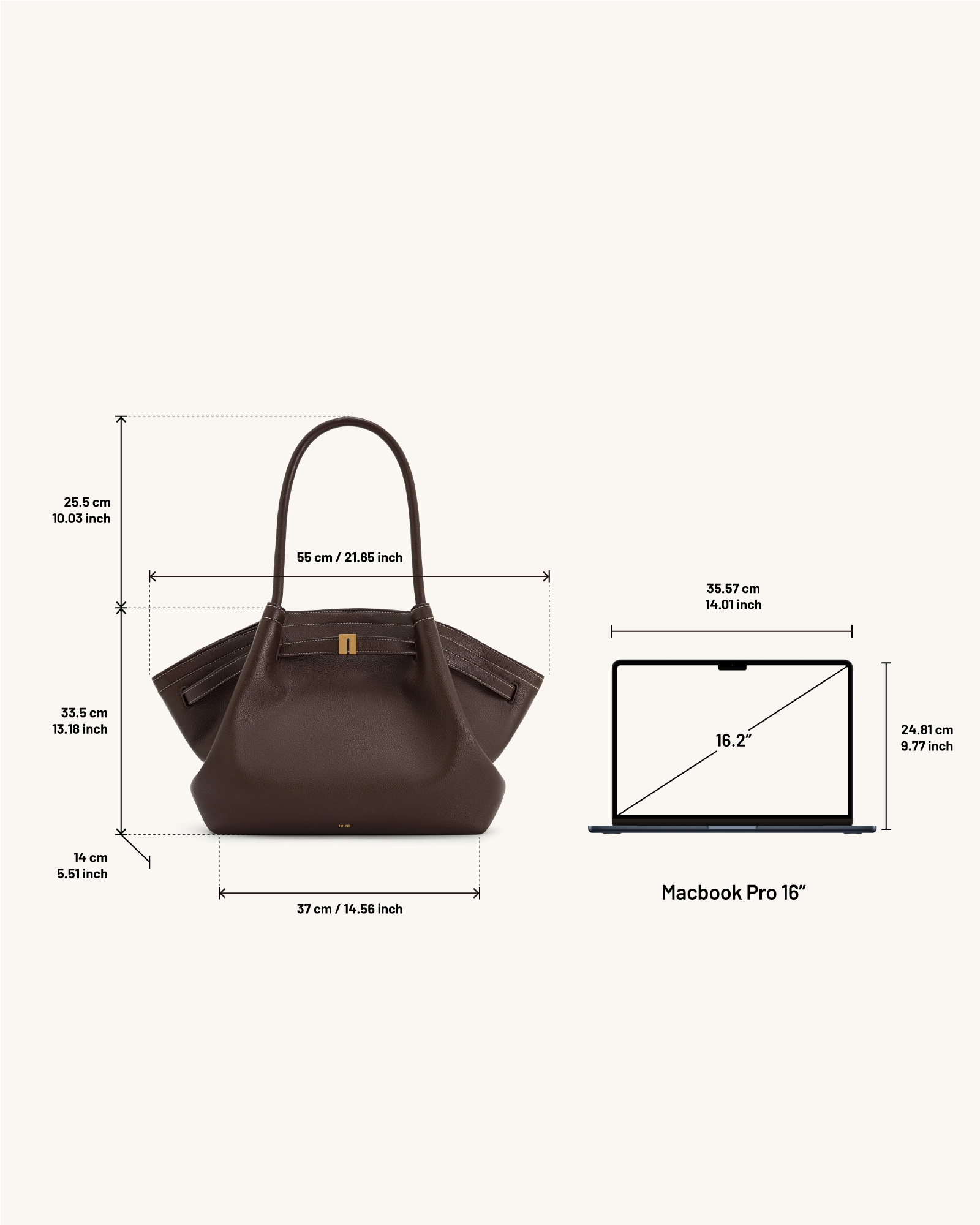 Jw Pei Hana Large Tote Bag Dark Brown
