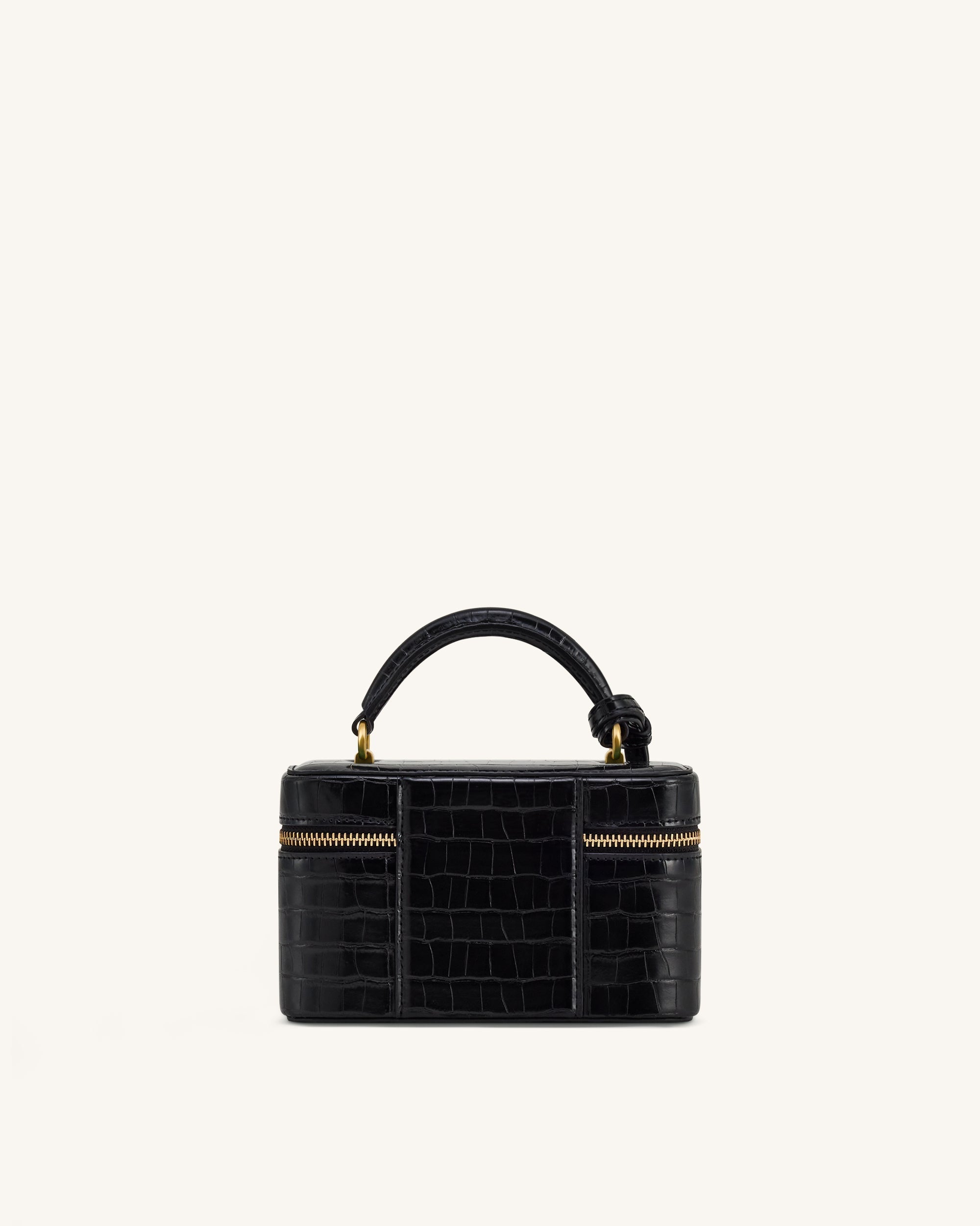 Jw Pei Cleo Box Shape Top Handle Bag Black Croc