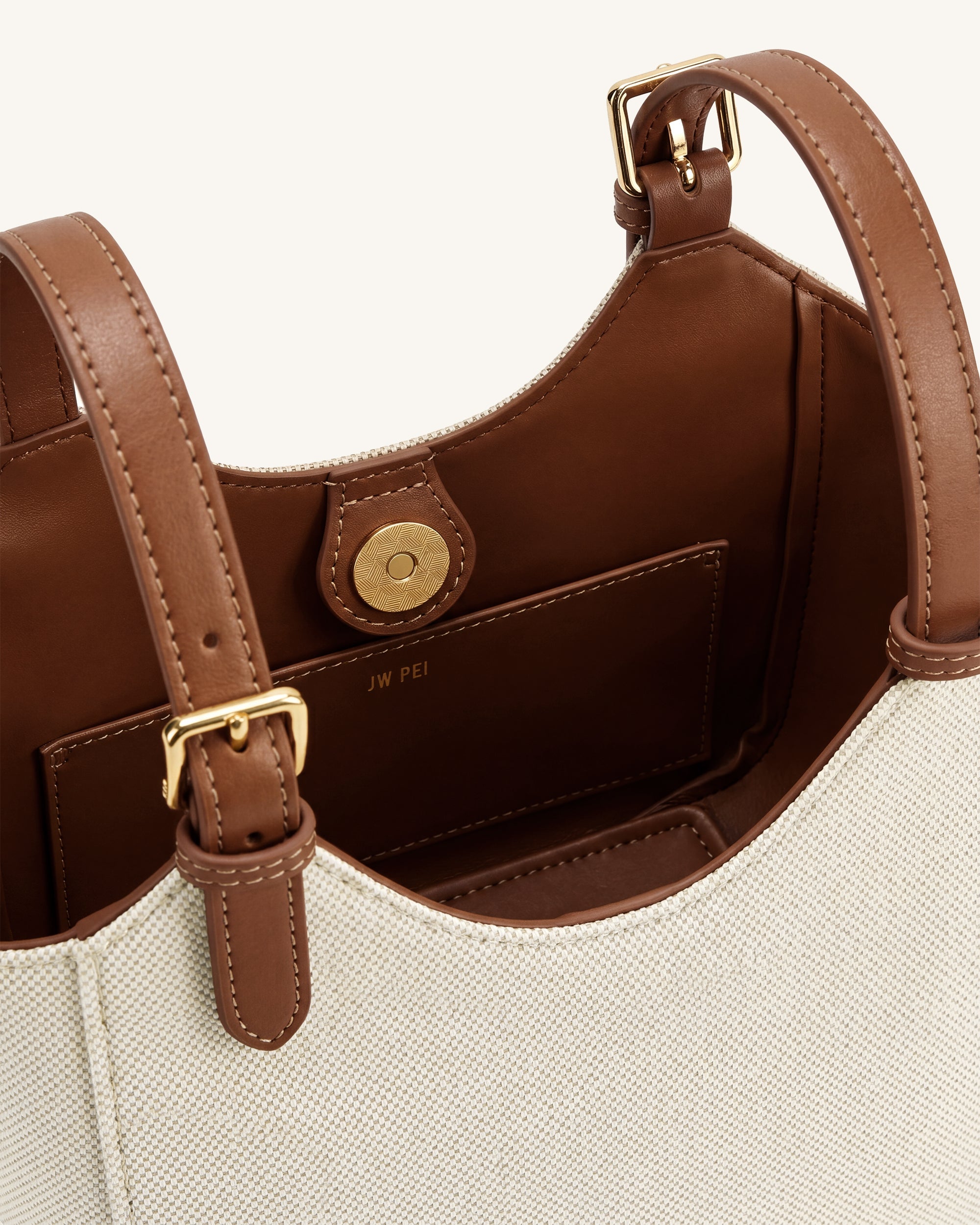 Jw Pei Ines Padlock Tote Bag Brown Canvas