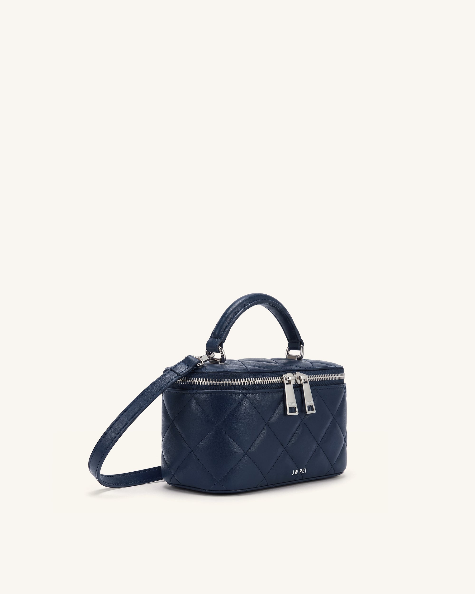 Jw Pei Vivienne Quilted Vanity Top Handle Bag Navy