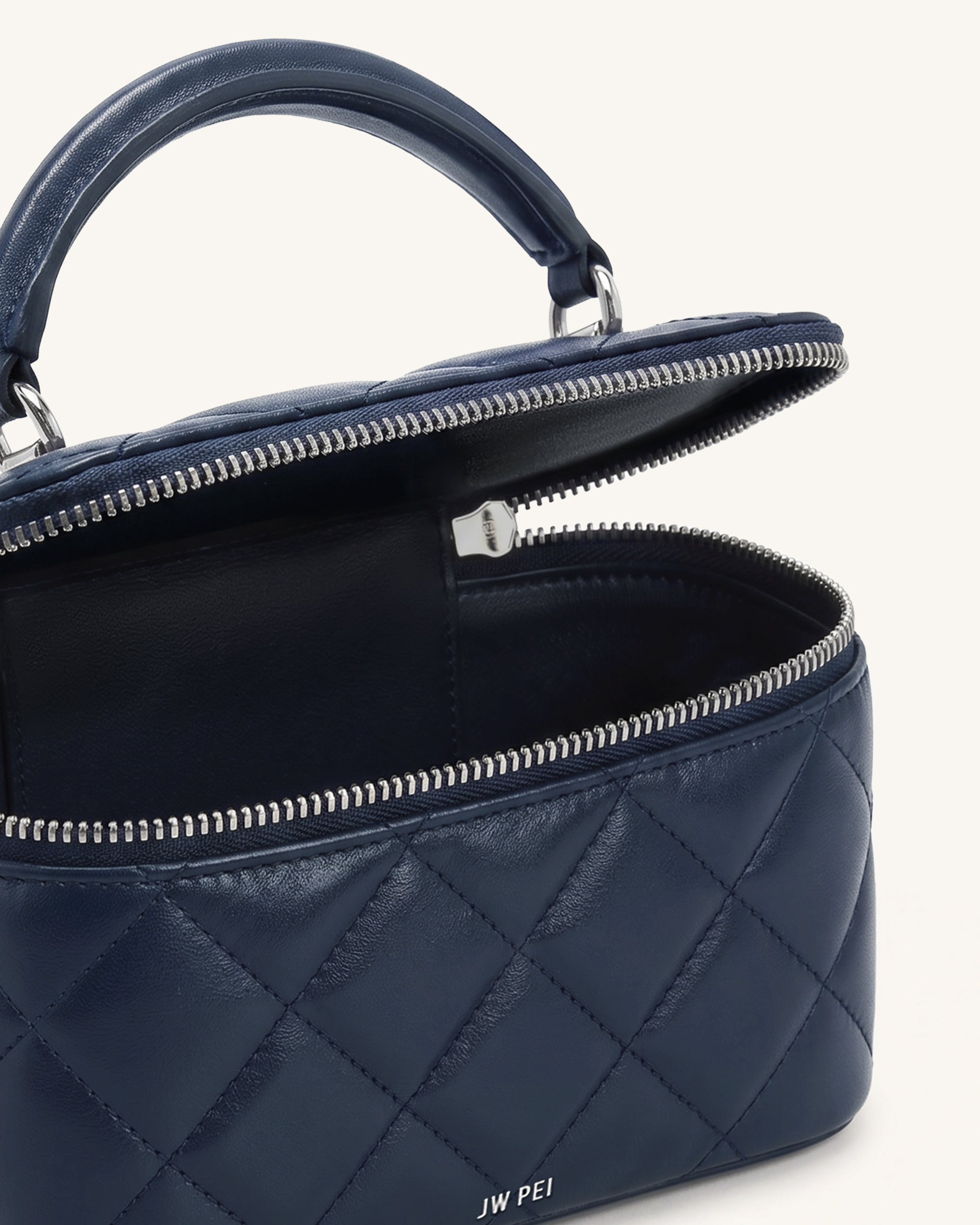 Jw Pei Vivienne Quilted Vanity Top Handle Bag Navy