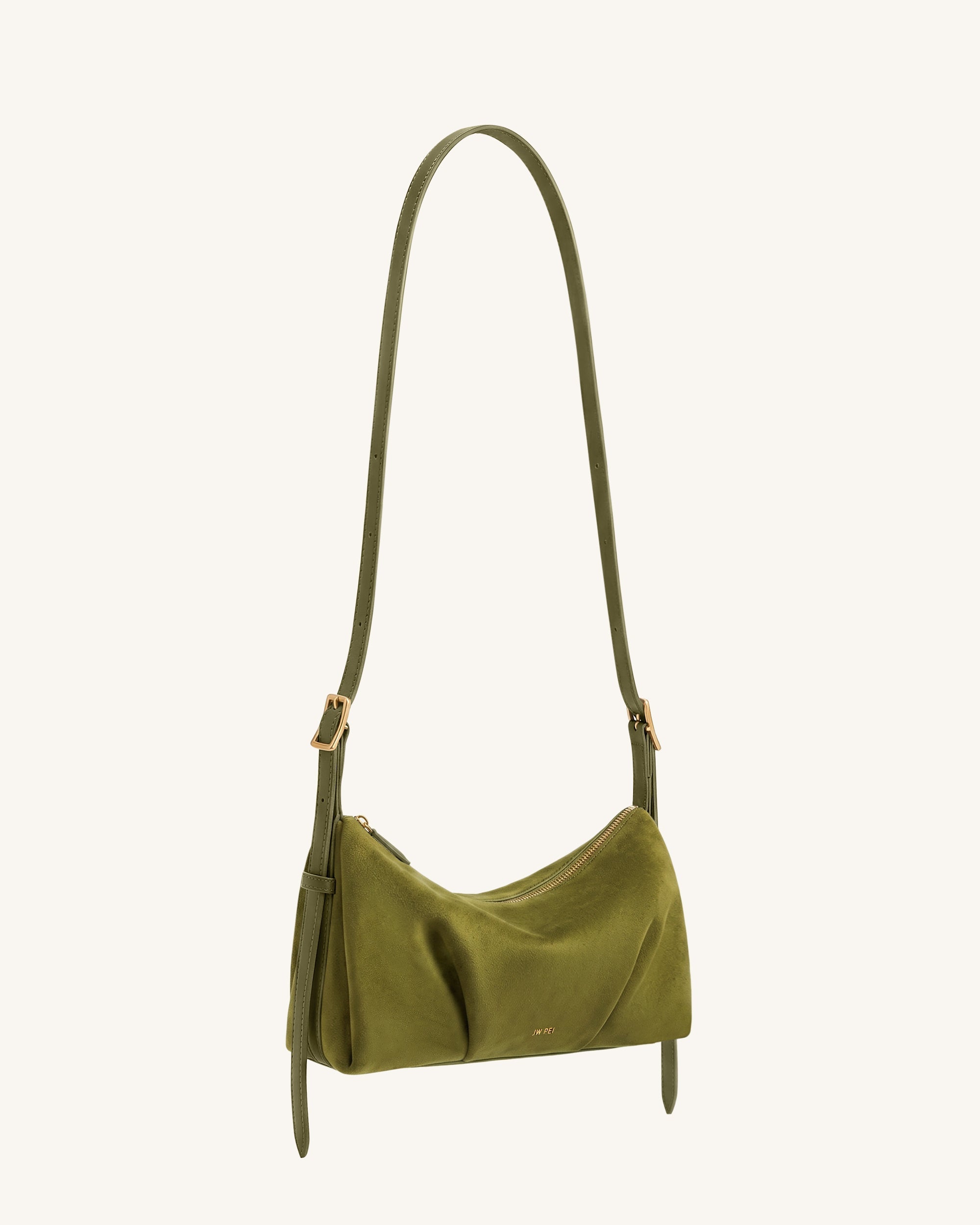 Jw Pei Loriette Faux Suede Crossbody Bag Olive Green