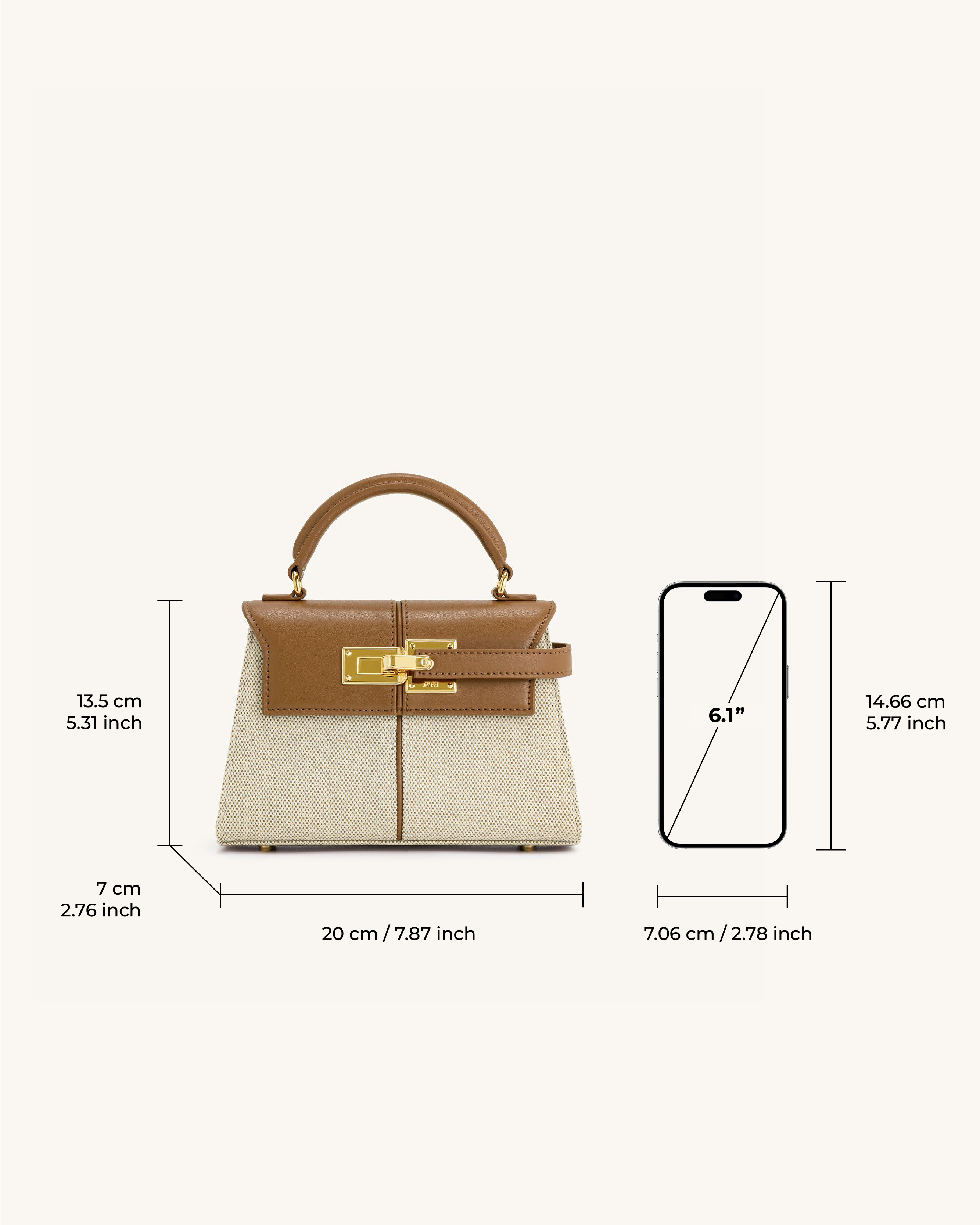 Jw Pei Elise Top Handle Bag Brown Canvas
