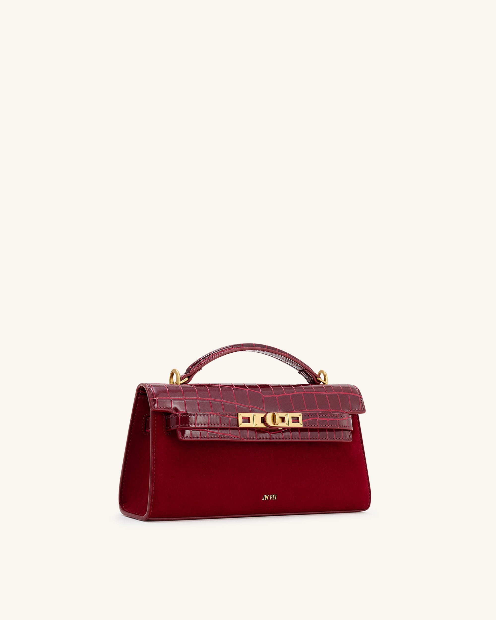 Jw Pei Noor Faux Suede Top Handle Bag Red