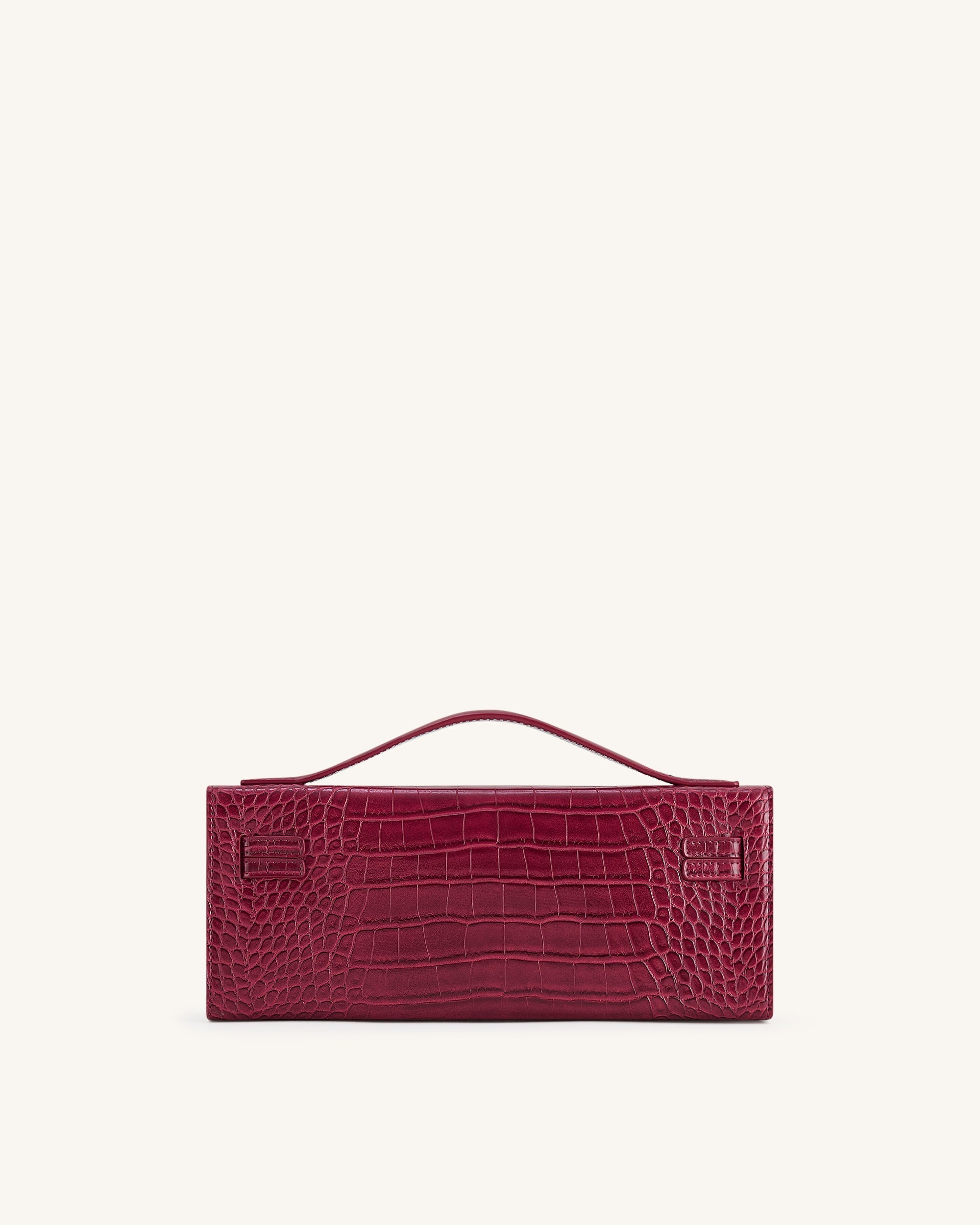 Jw Pei Bria Structured Top Handle Bag Burgundy Croc