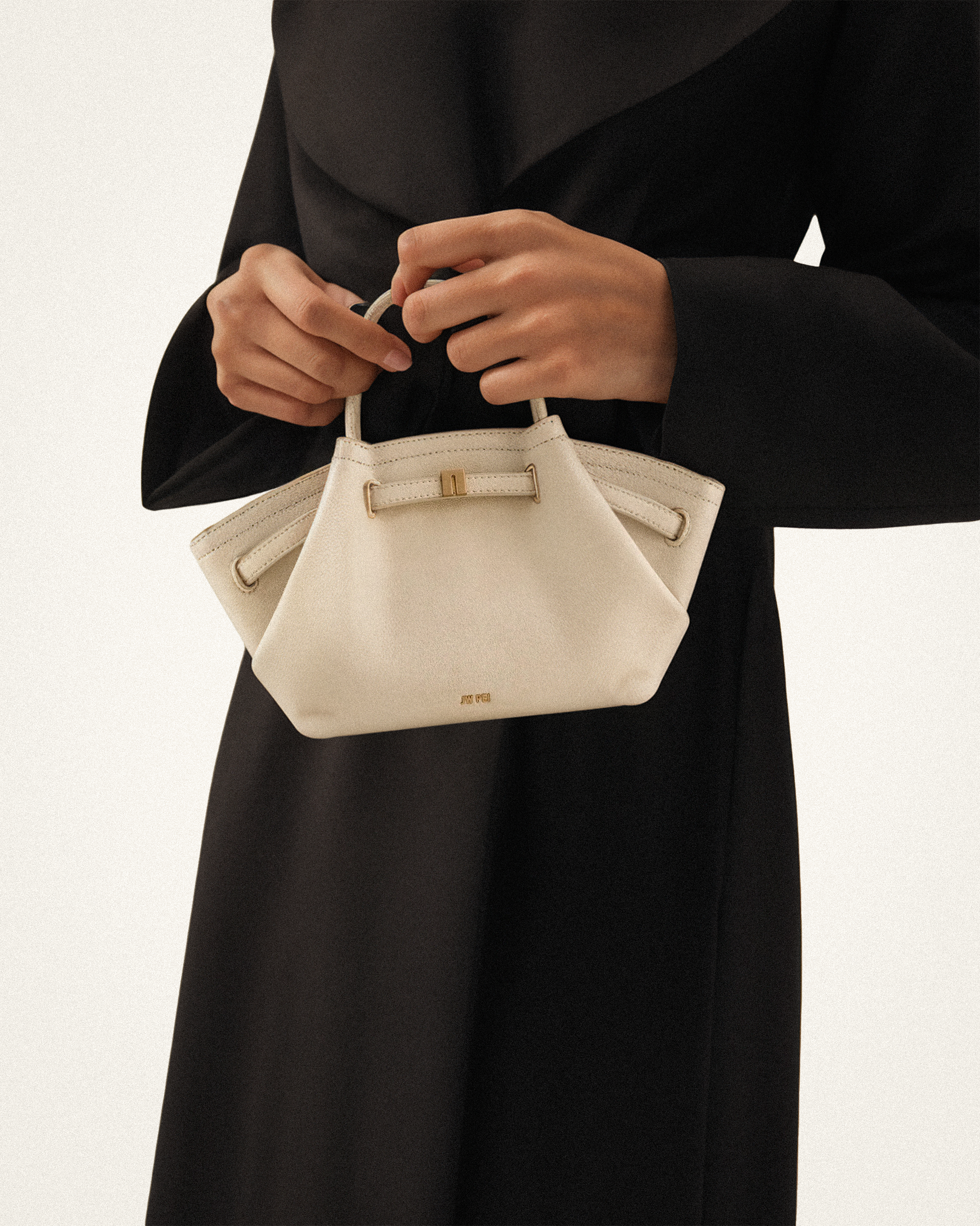 Jw Pei Hana Mini Faux Suede Tote Bag Off White