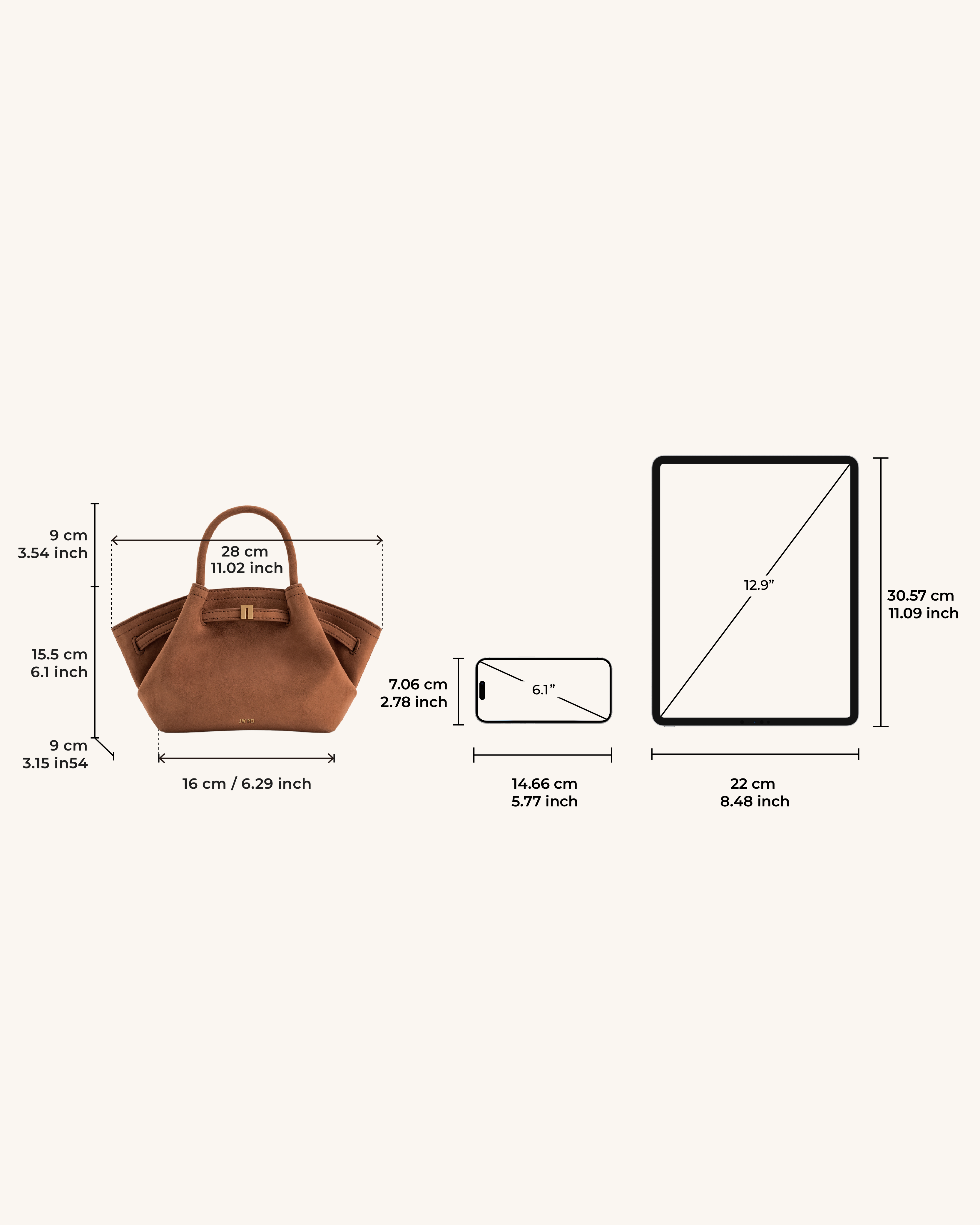 Jw Pei Hana Mini Faux Suede Tote Bag Brown
