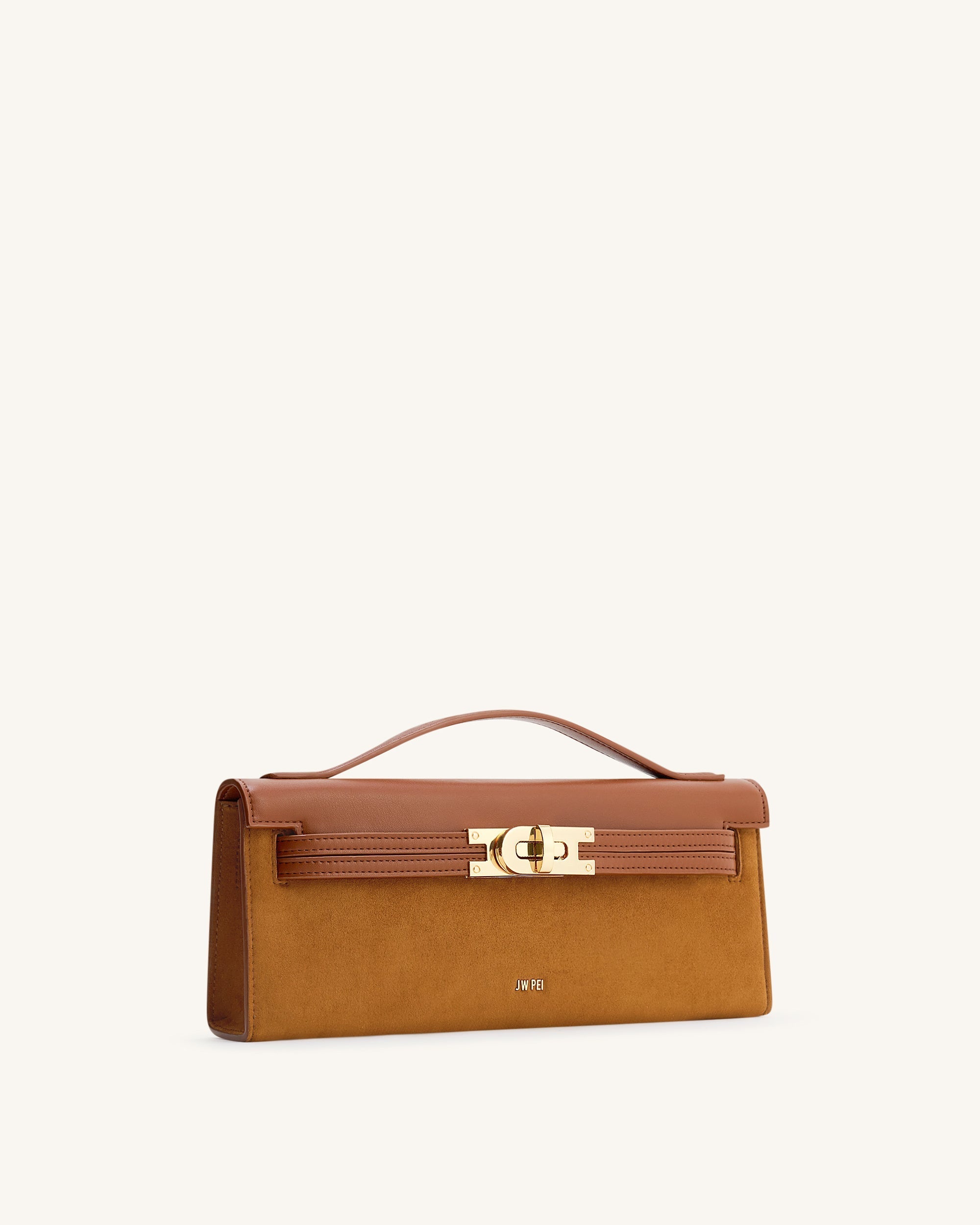 Jw Pei Bria Faux Suede Structured Top Handle Bag Brown