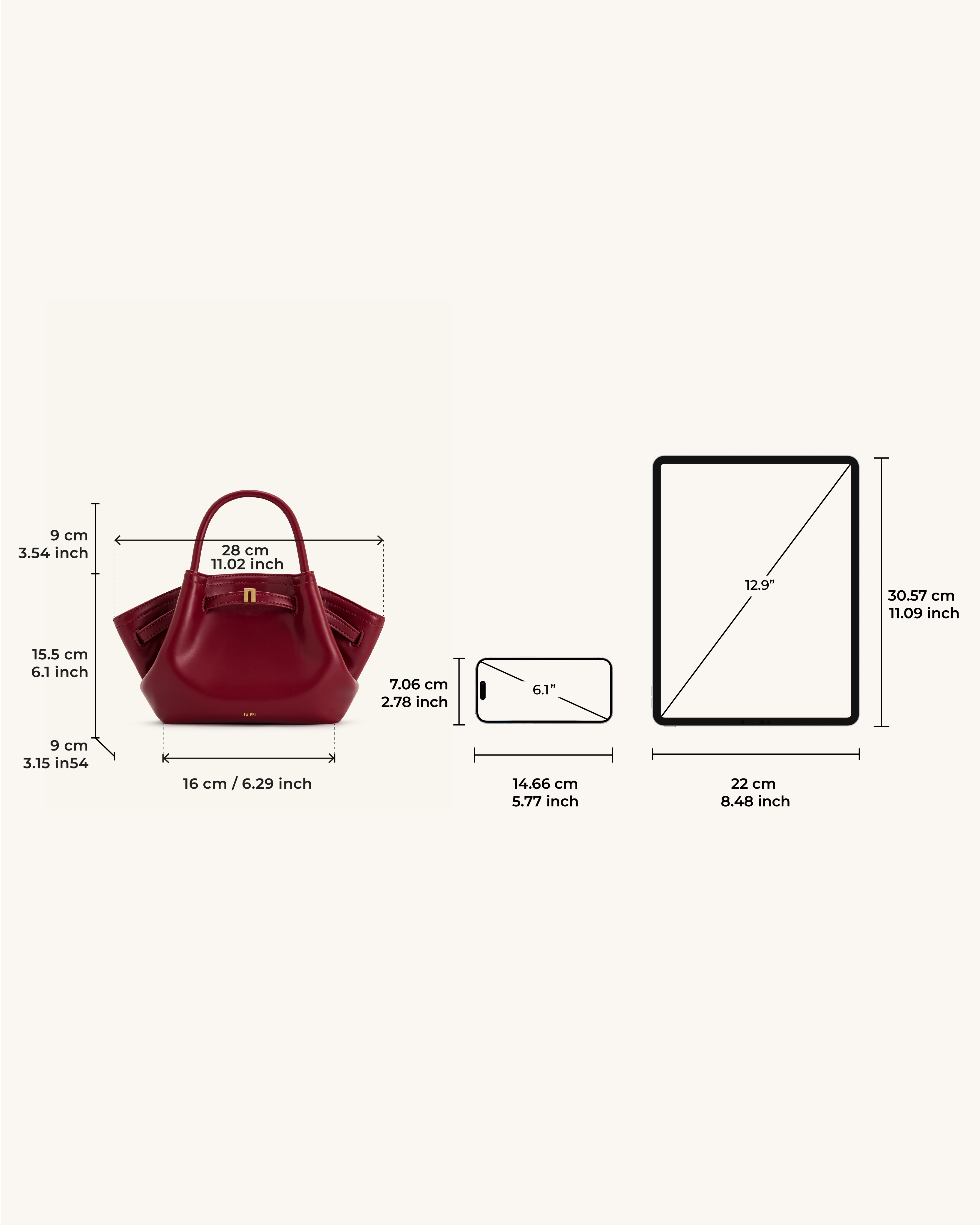 Jw Pei Hana Mini Tote Bag Claret