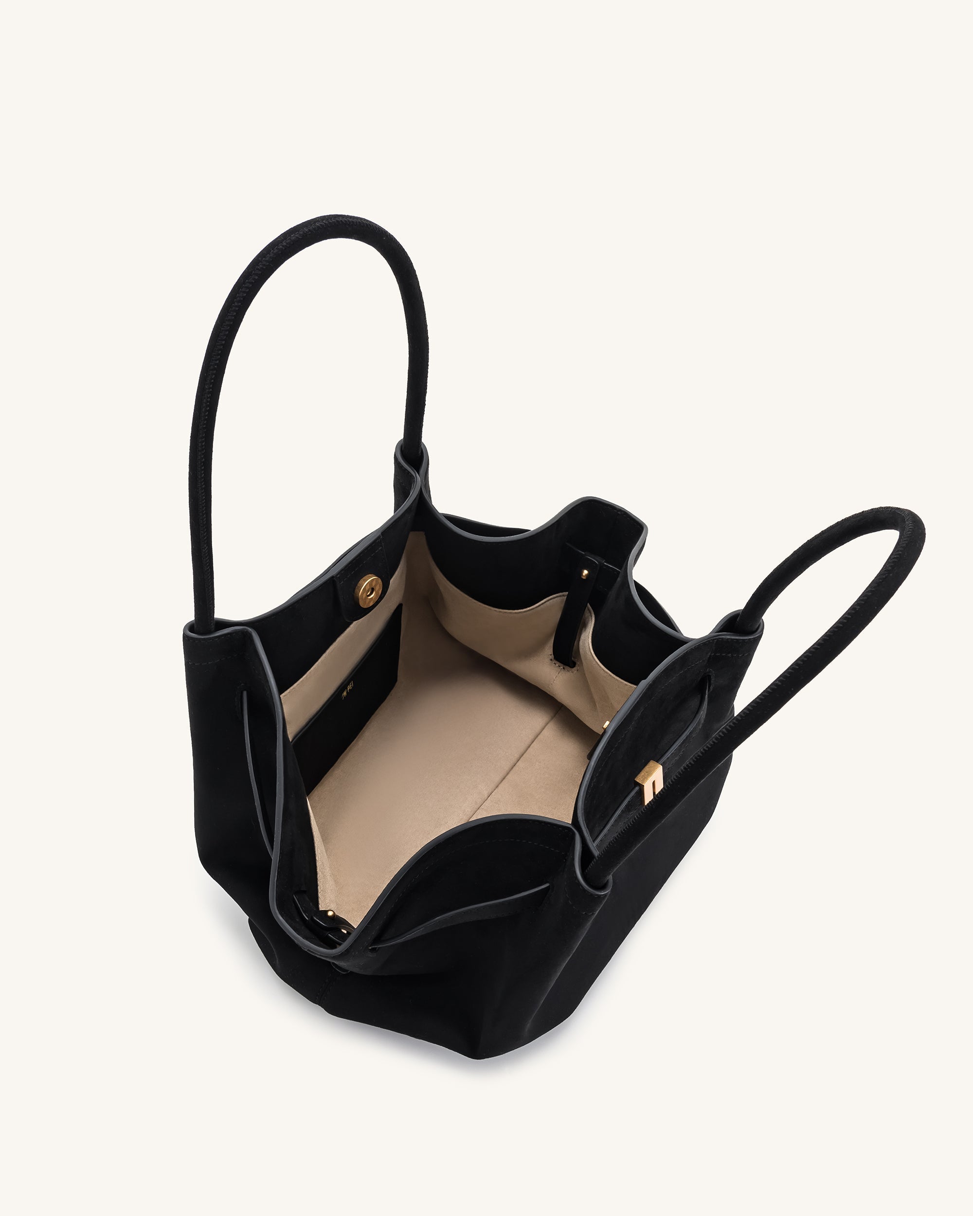 Jw Pei Hana Medium Faux Suede Tote Bag Black