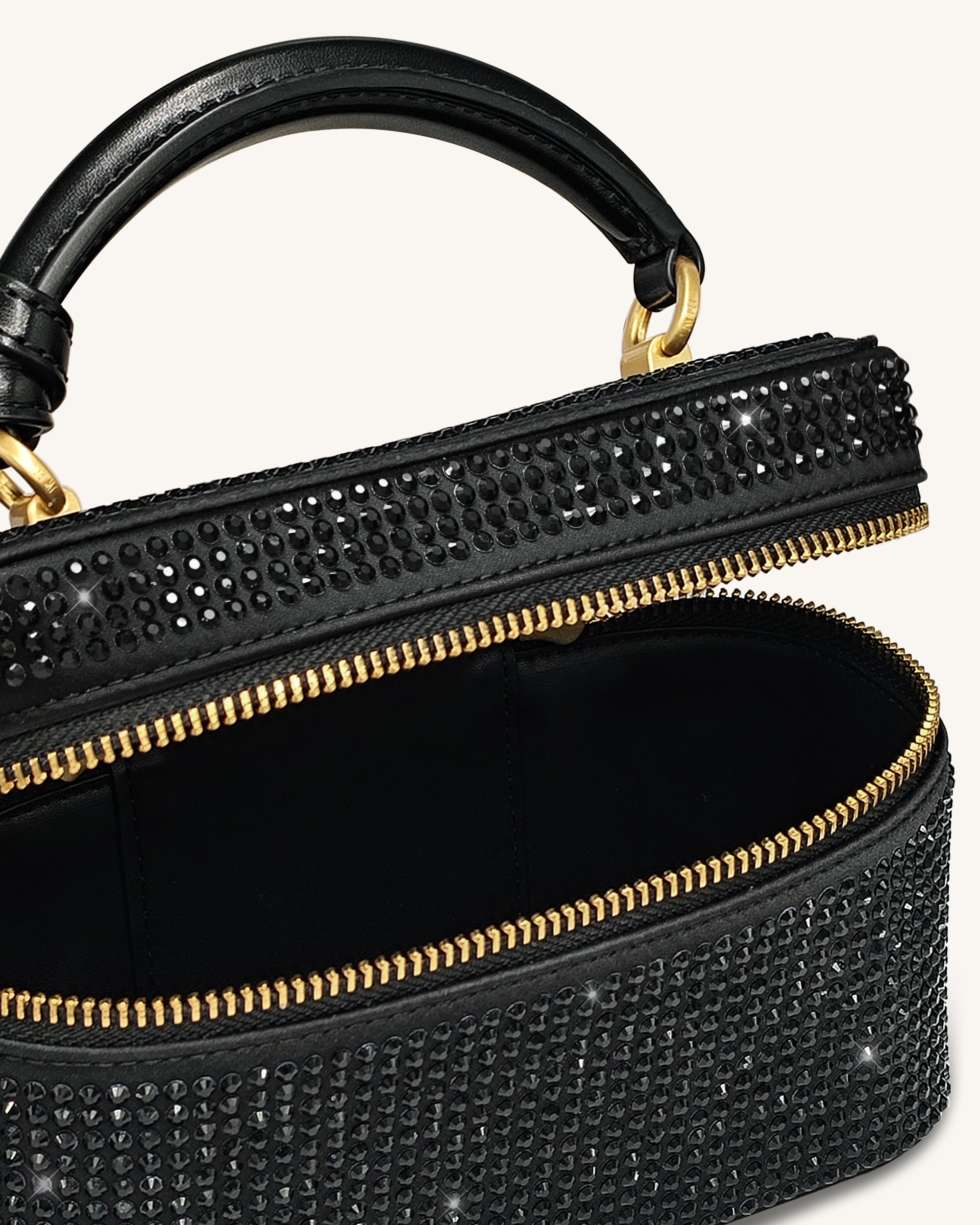 Jw Pei Cleo Artificial Crystal Box Shape Top Handle Bag Black