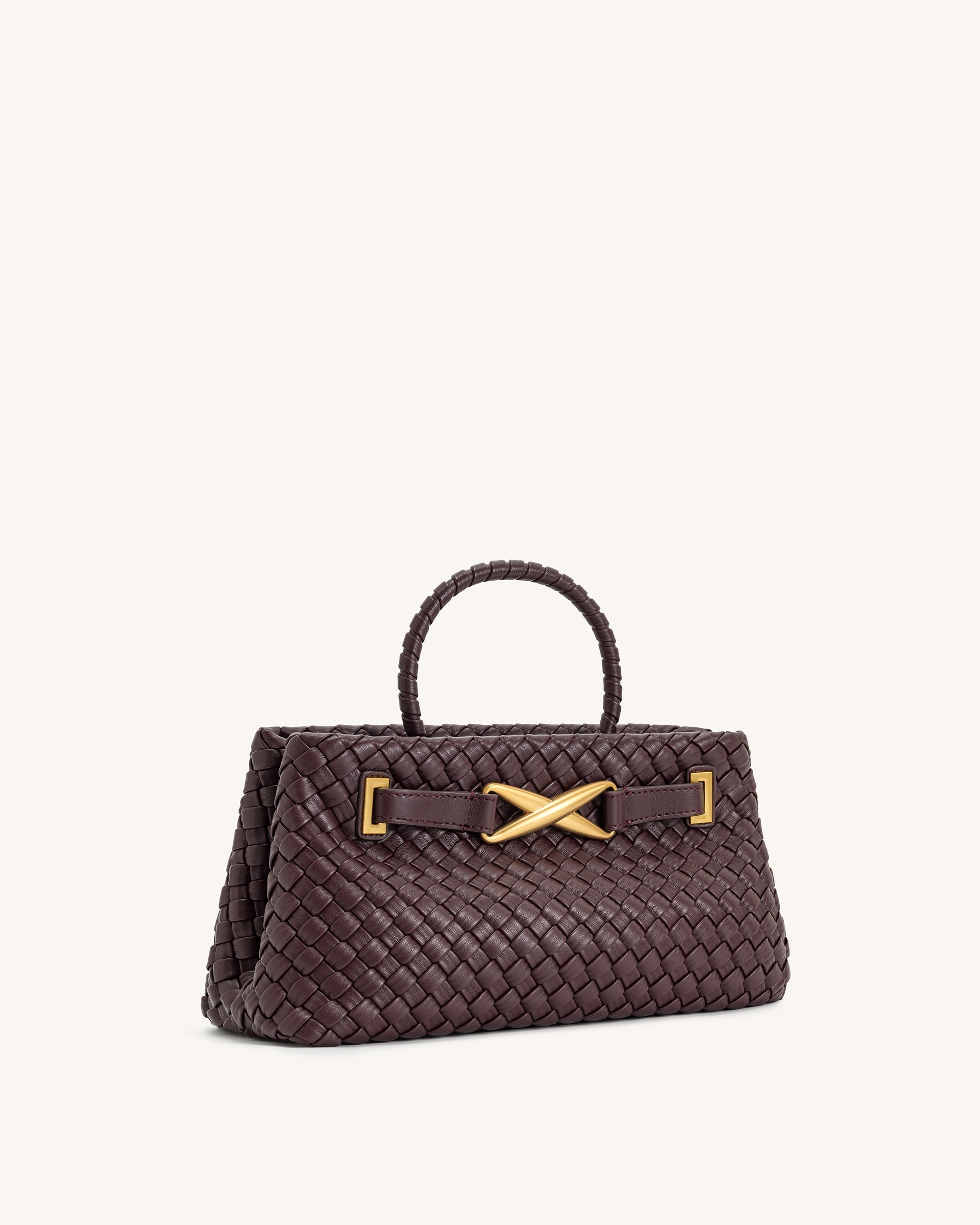 Jw Pei Elora Woven Tote Bag Deep Burgundy