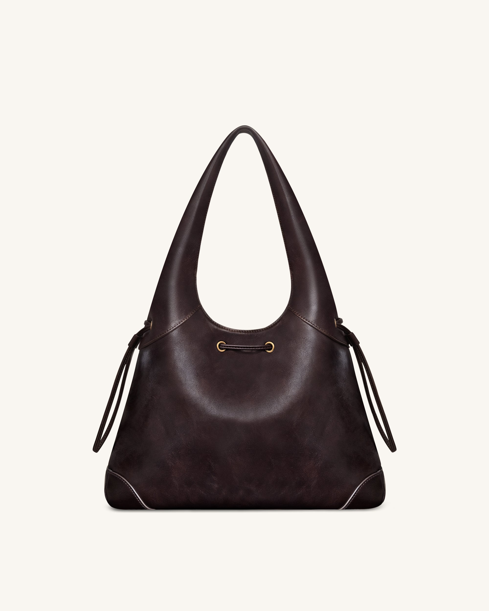 Jw Pei Celandra Drawstring Hobo Bag Dark Brown
