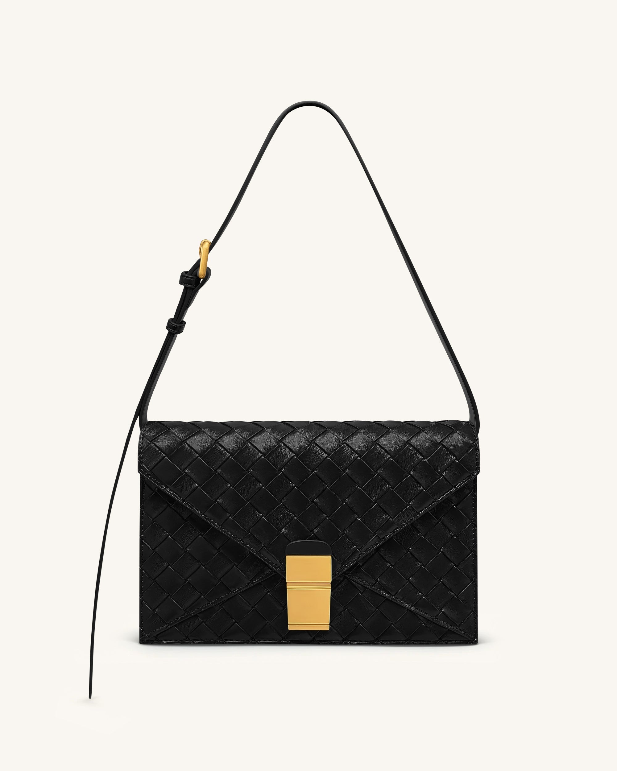 Jw Pei Clio Woven Textured Envelope Crossbody Bag Black