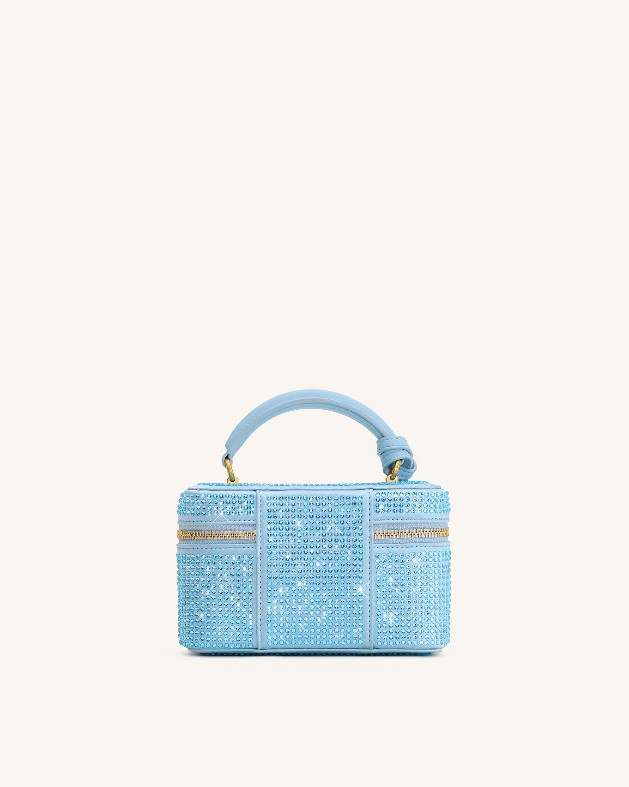 Jw Pei Cleo Artificial Crystal Box Shape Top Handle Bag Blue