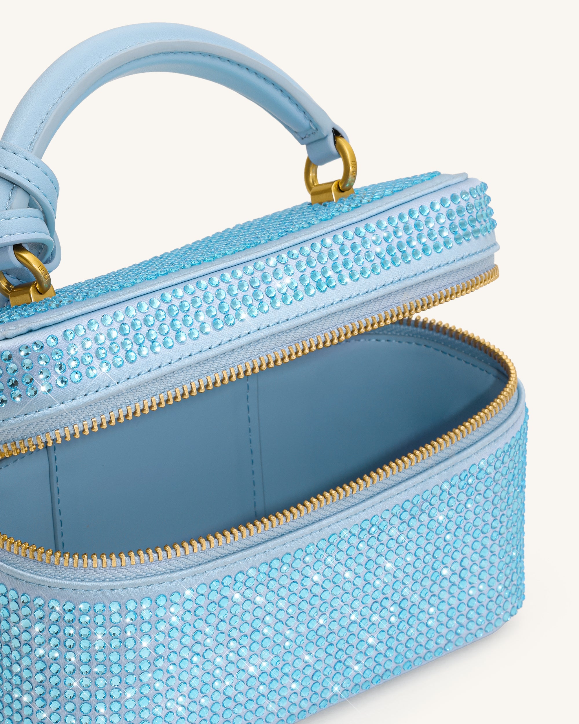 Jw Pei Cleo Artificial Crystal Box Shape Top Handle Bag Blue