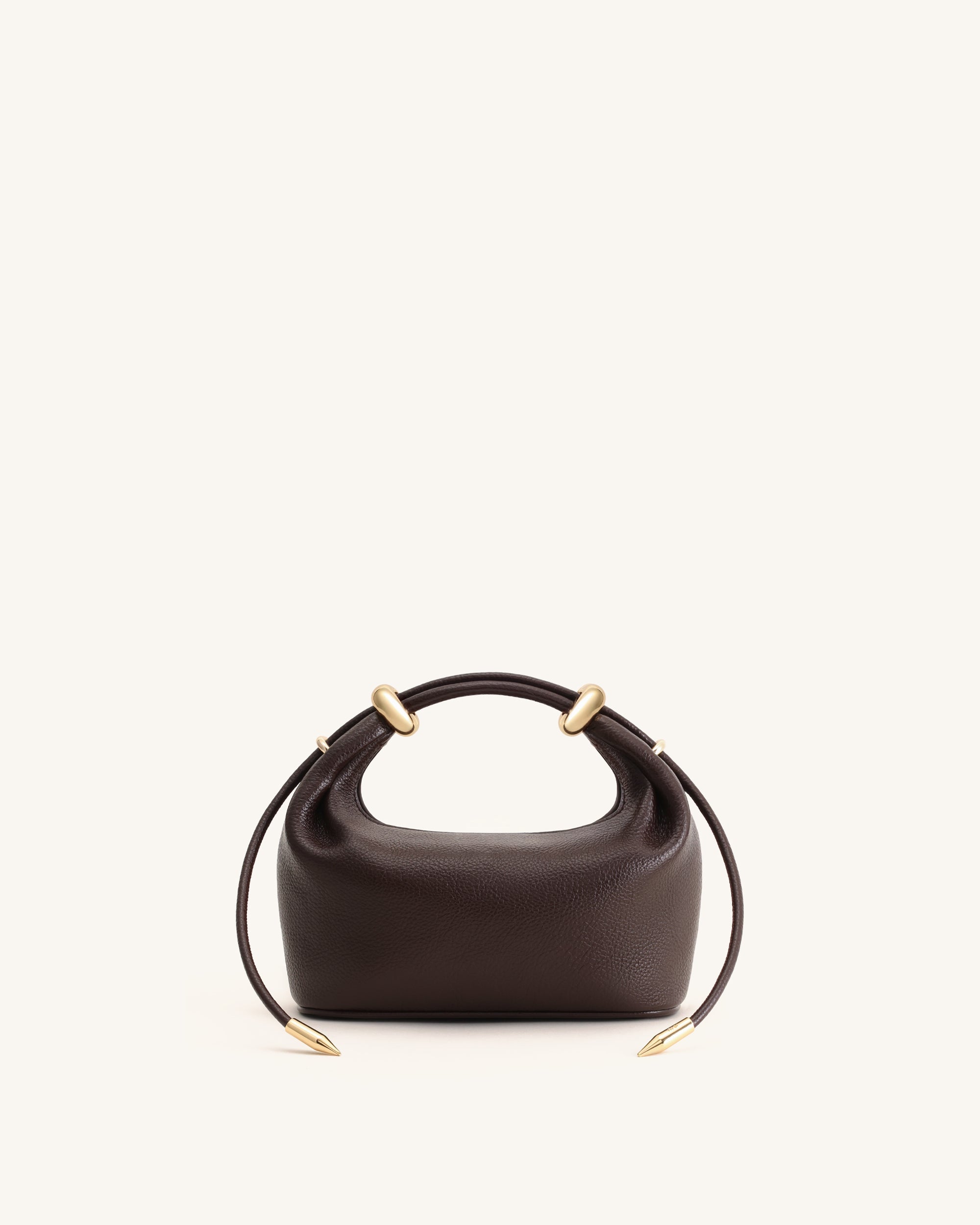 Jw Pei Ellie Metal Ring Embellished Top Handle Bag Dark Brown