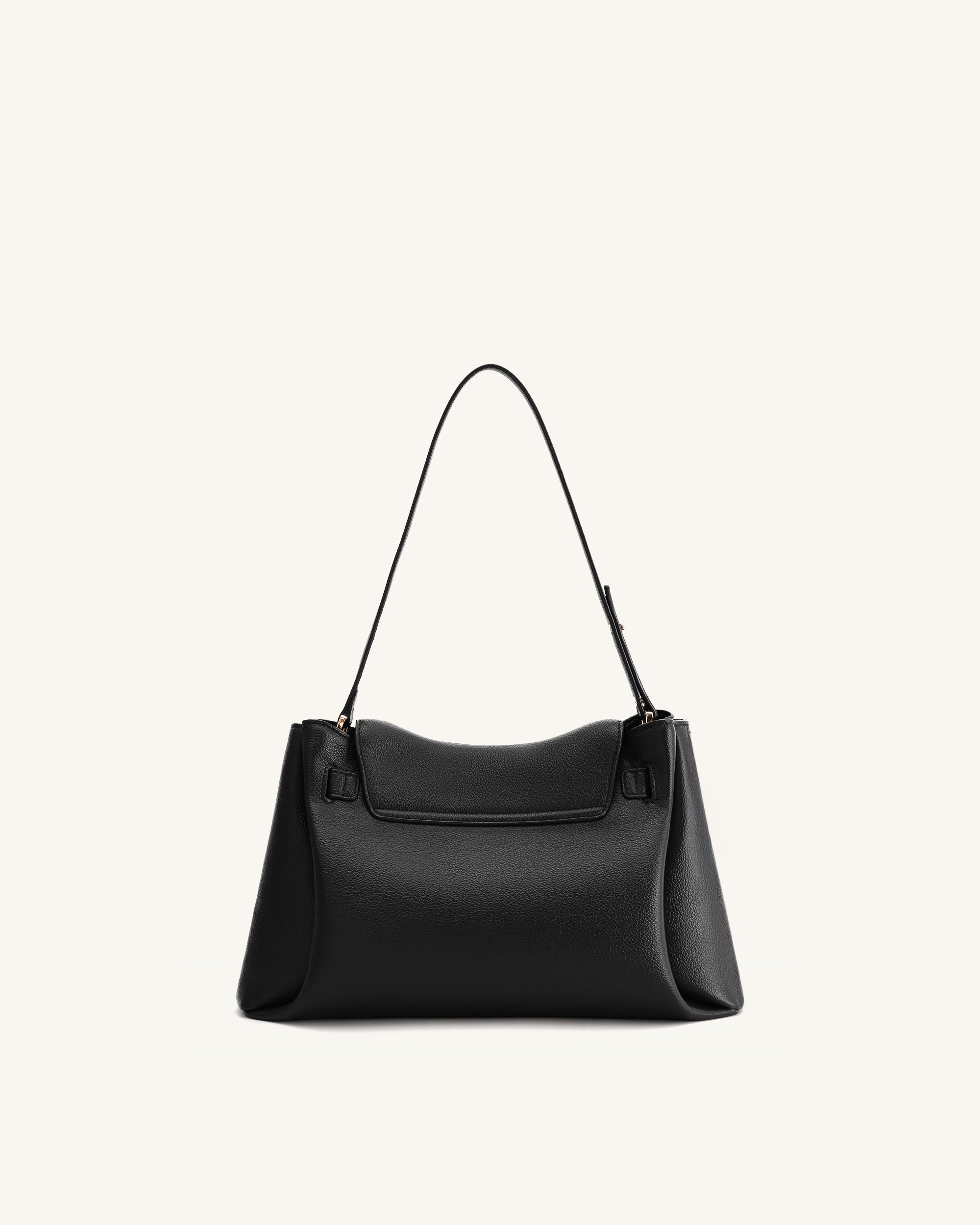 Jw Pei Rhea Pebbled Double Buckle Shoulder Bag Black