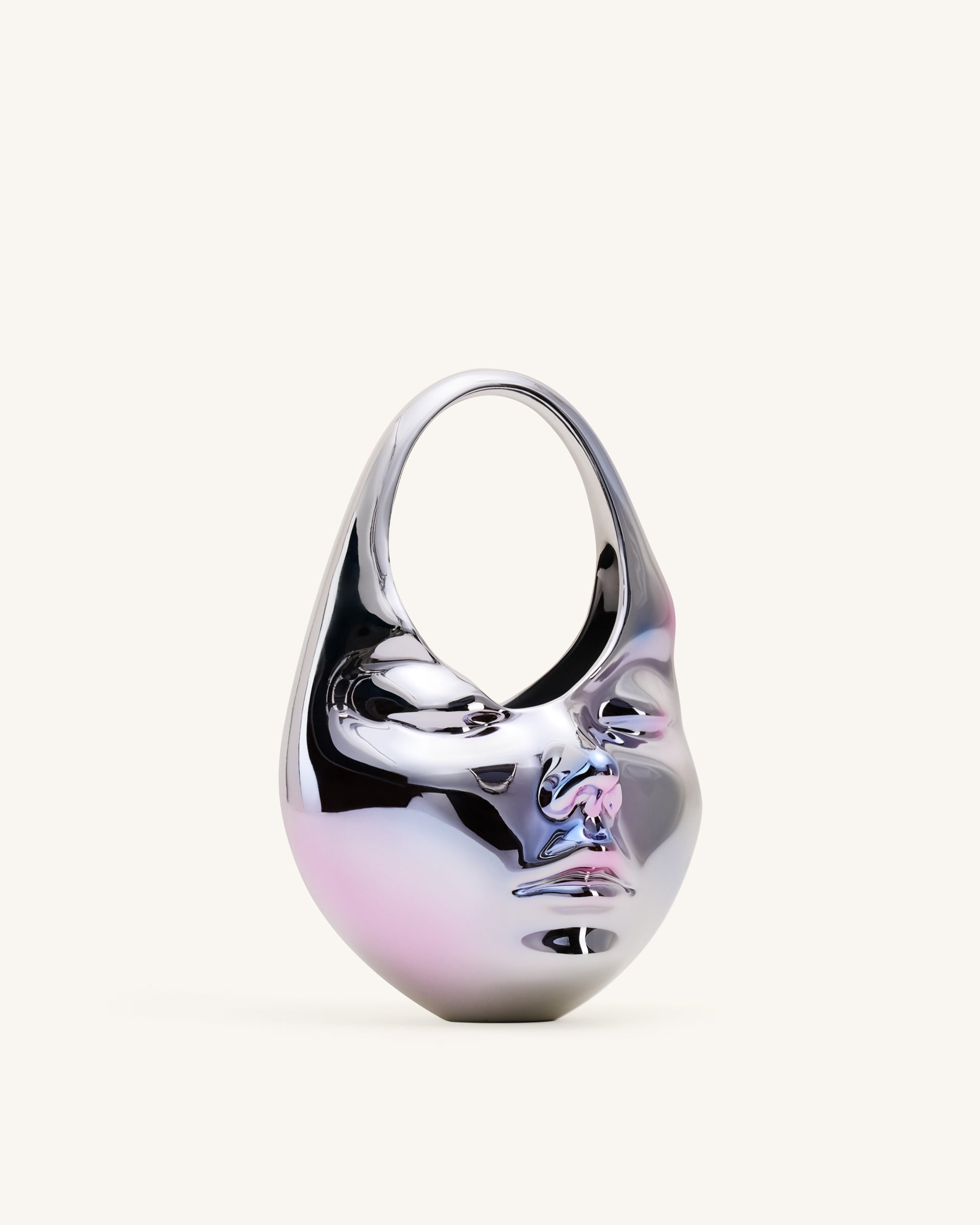 Jw Pei Lillian Face Crescent Top Handle Bag Silver