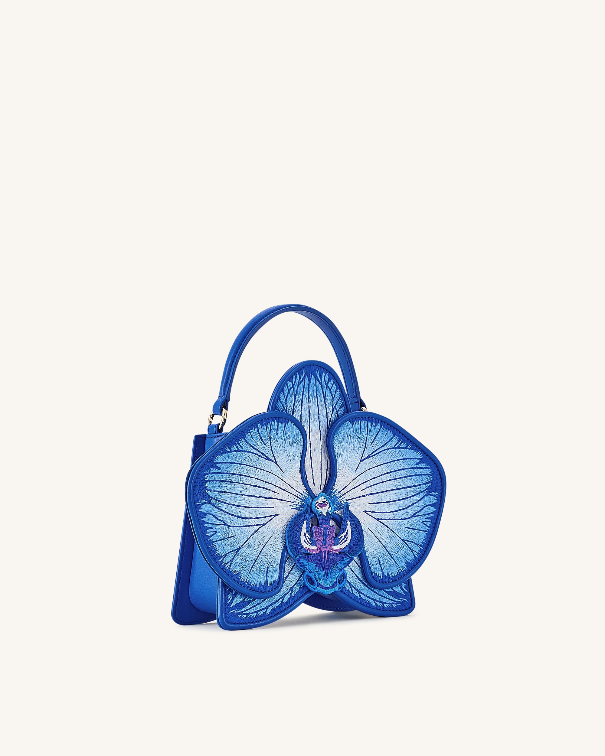 Jw Pei Flora Orchid Shaped Top Handle Bag Blue