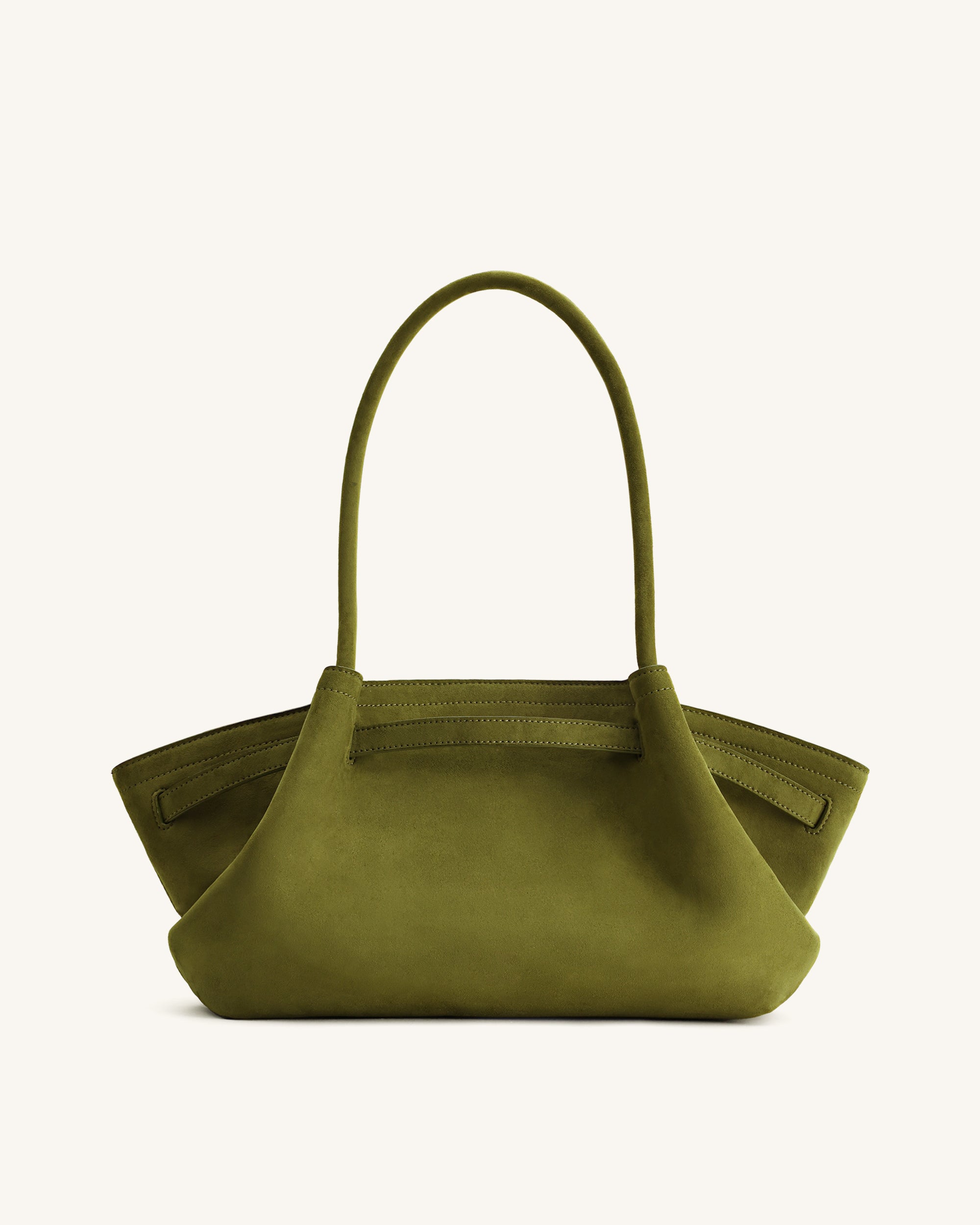 Jw Pei Hana Wide Faux Suede Tote Bag Olive Green