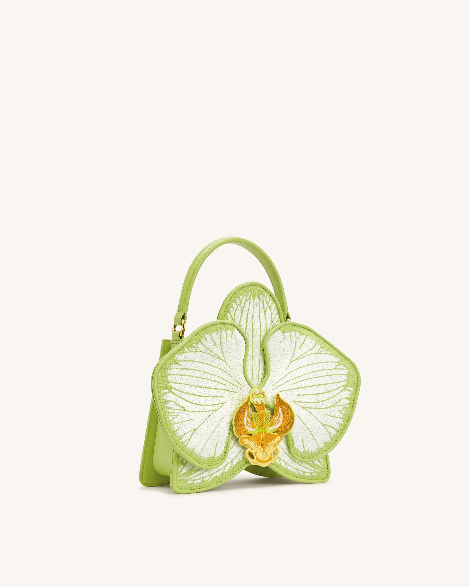 Jw Pei Flora Orchid Shaped Top Handle Bag Light Green