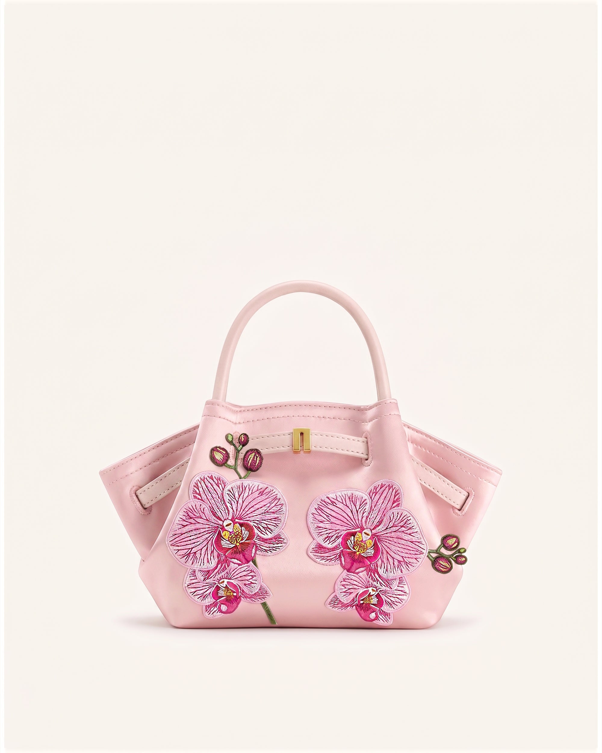 Jw Pei Hana Mini Phalaenopsis Orchid Embroidery Tote Bag Pink
