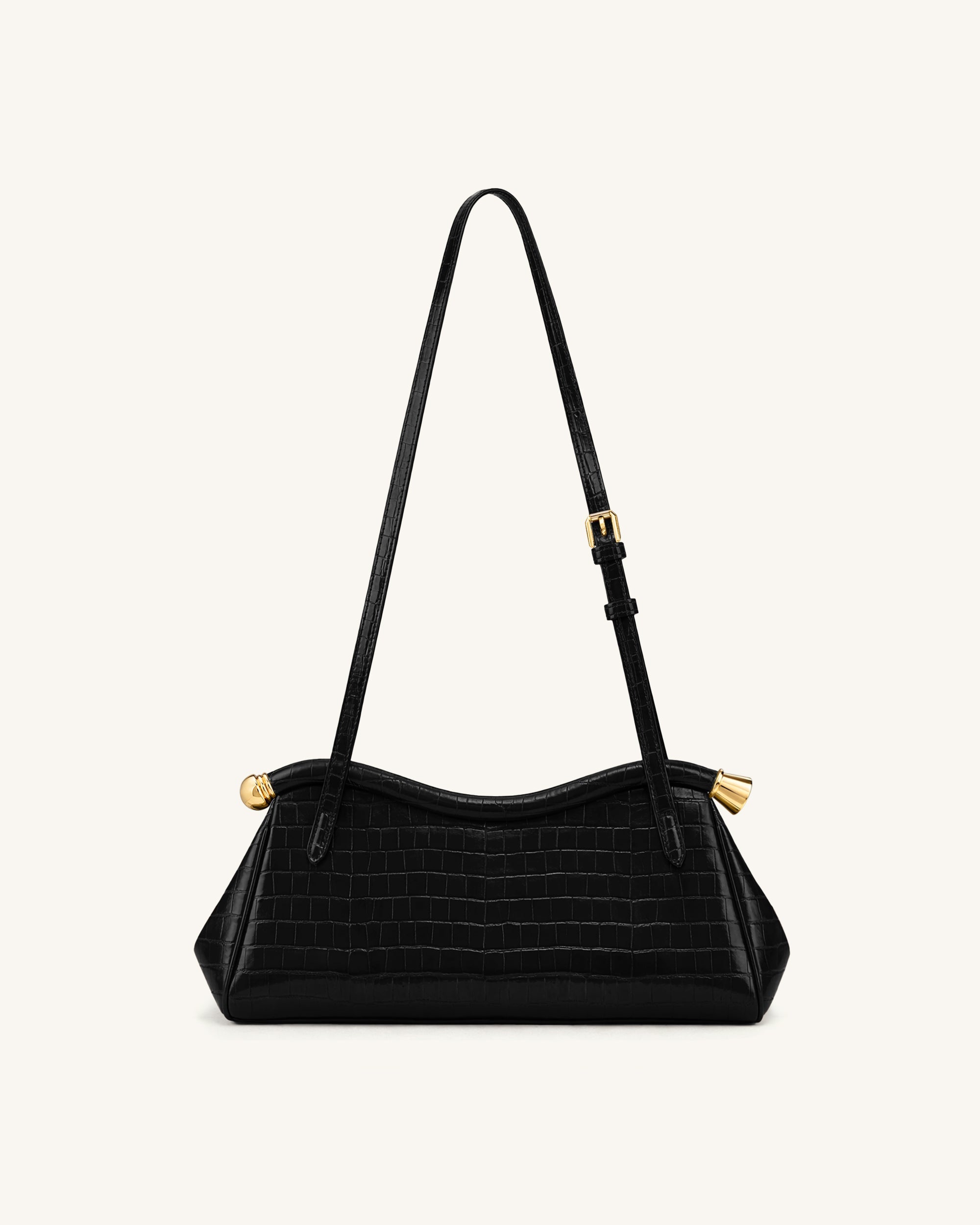 Jw Pei Naomi Curved Shoulder Bag Black Croc