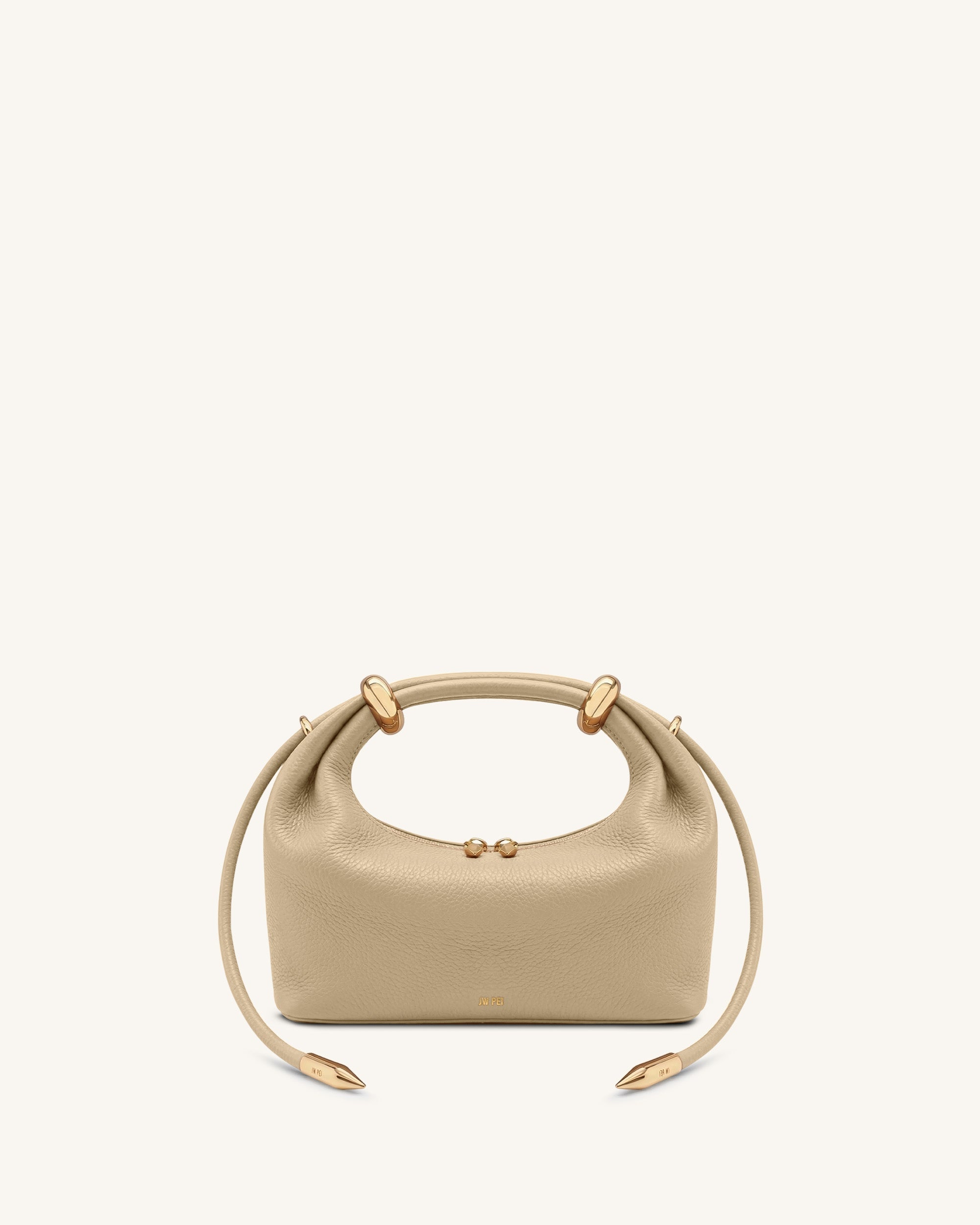 Jw Pei Ellie Metal Ring Embellished Top Handle Bag Beige
