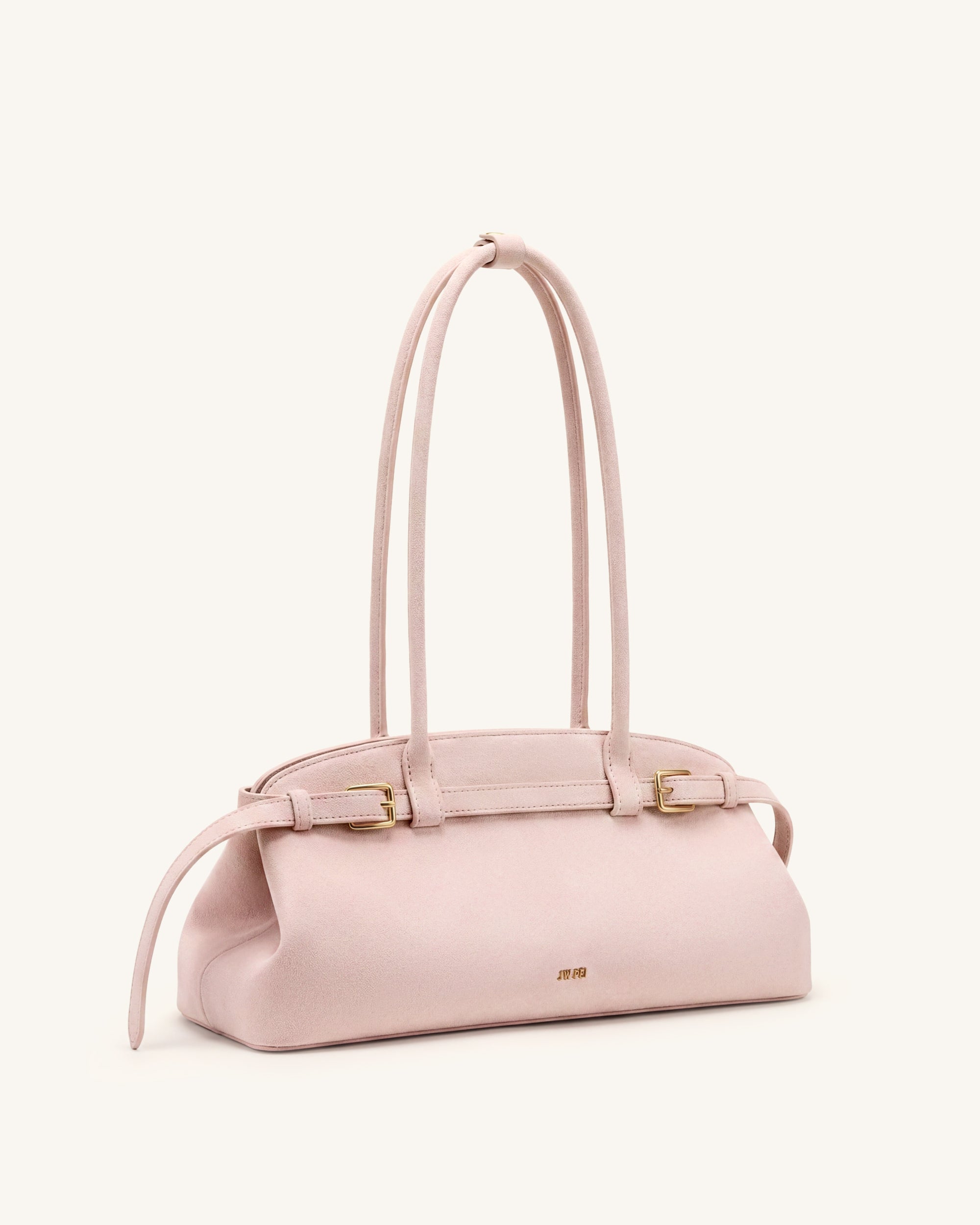 Jw Pei Arden Faux Suede Belt Detail East West Shoulder Bag Pink