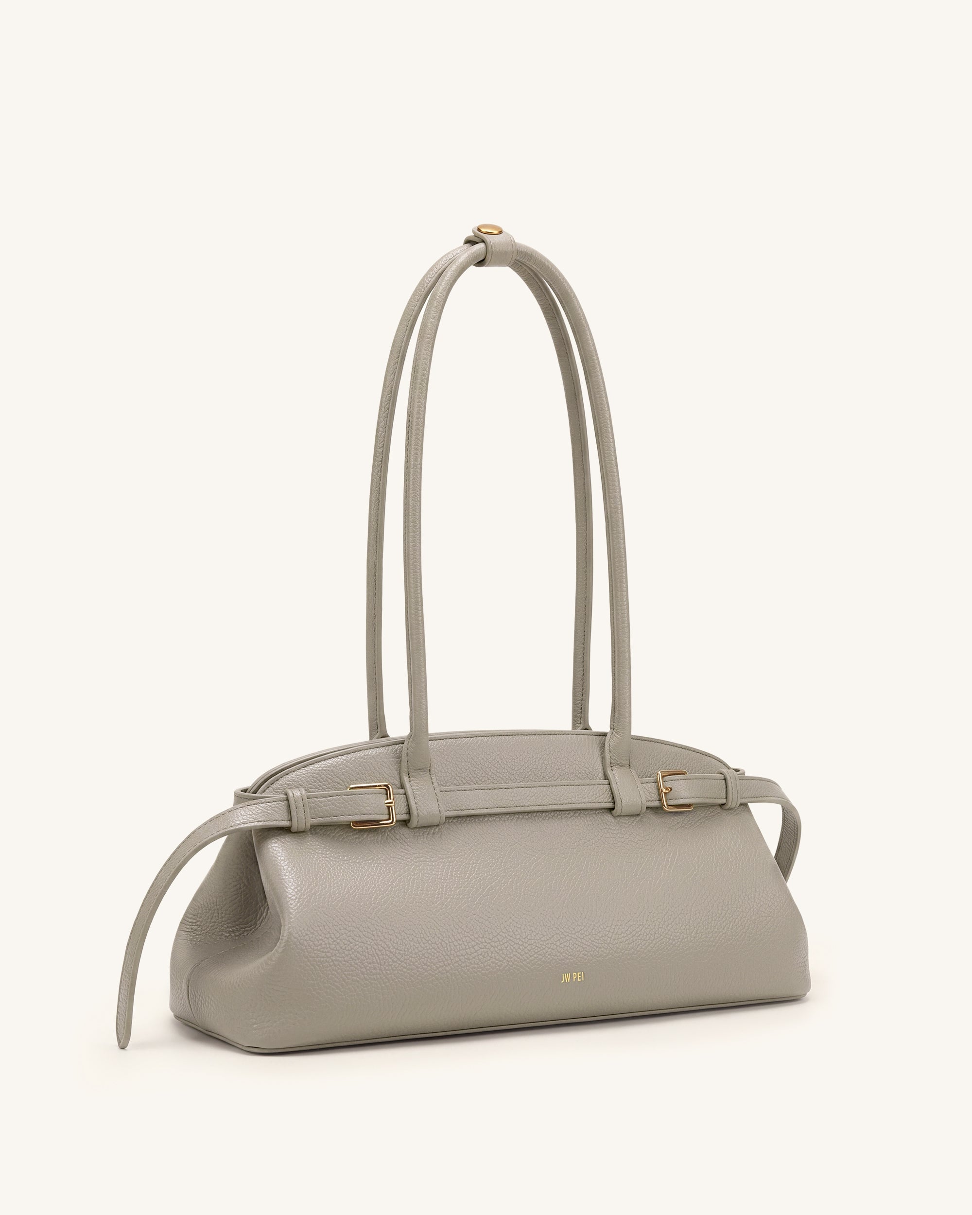 Jw Pei Arden Pebbled Belt Detail East West Shoulder Bag Taupe