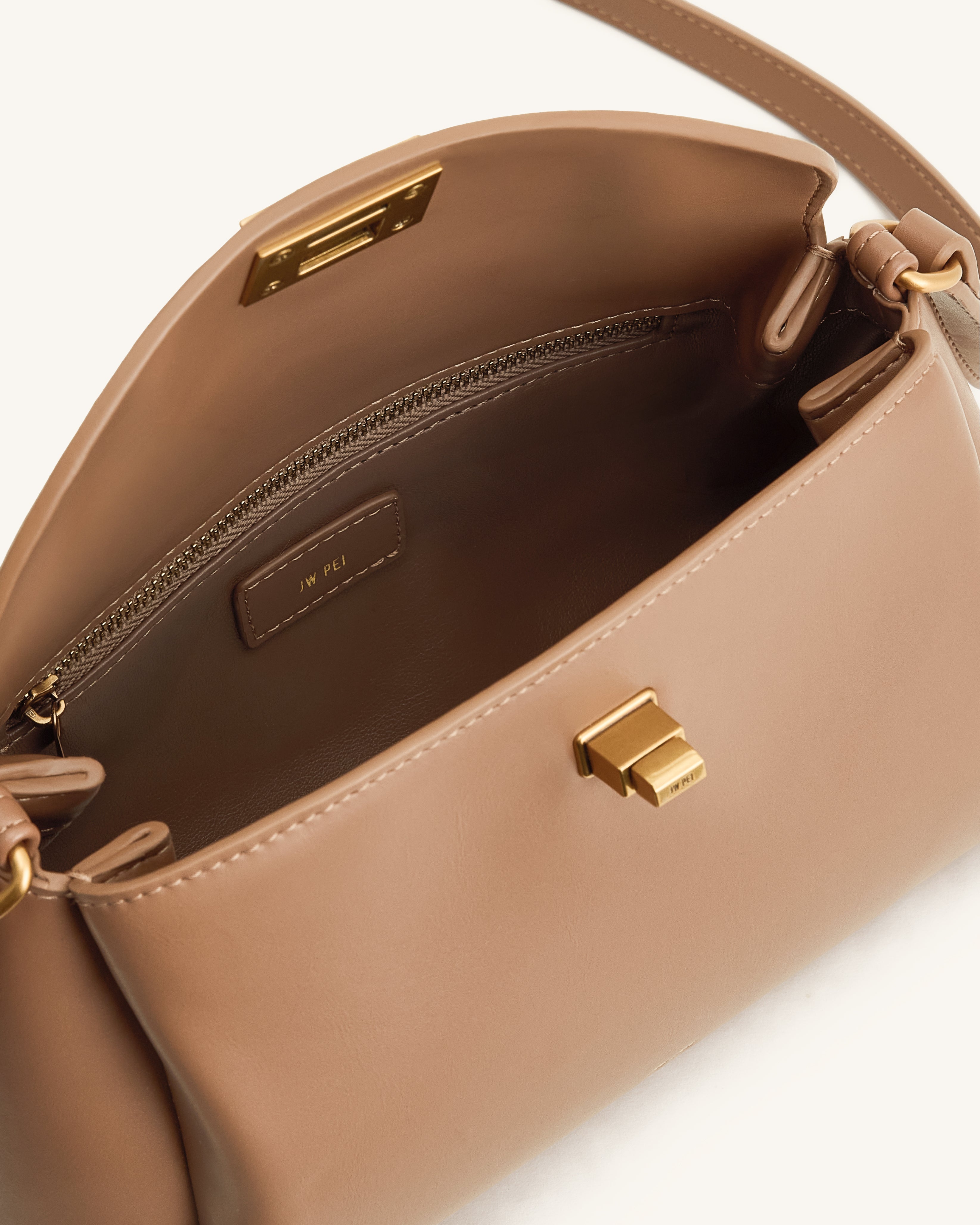 Jw Pei Greta Twist Lock Crossbody Bag Brown