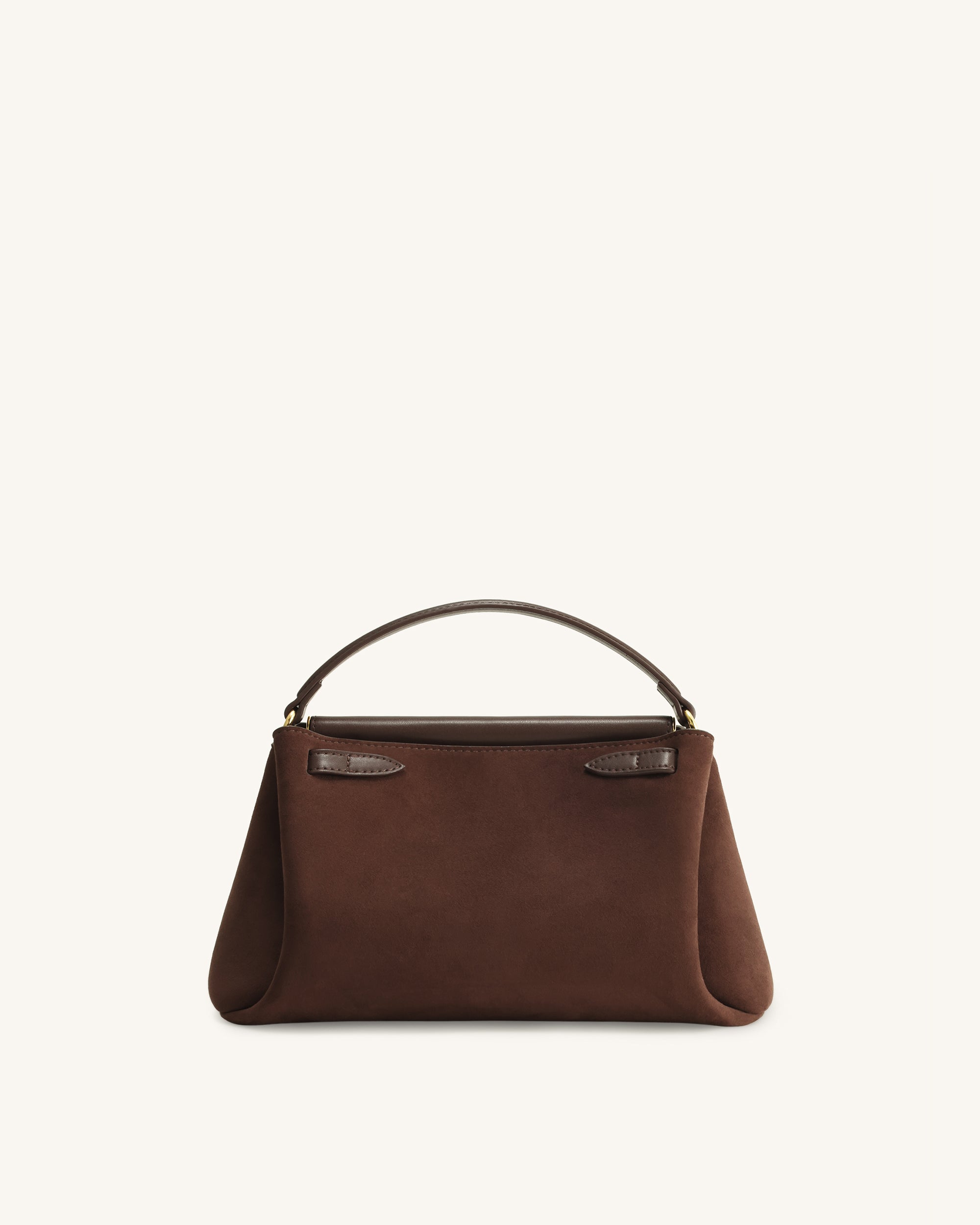 Jw Pei Carmen Faux Suede Top Handle Bag Dark Brown