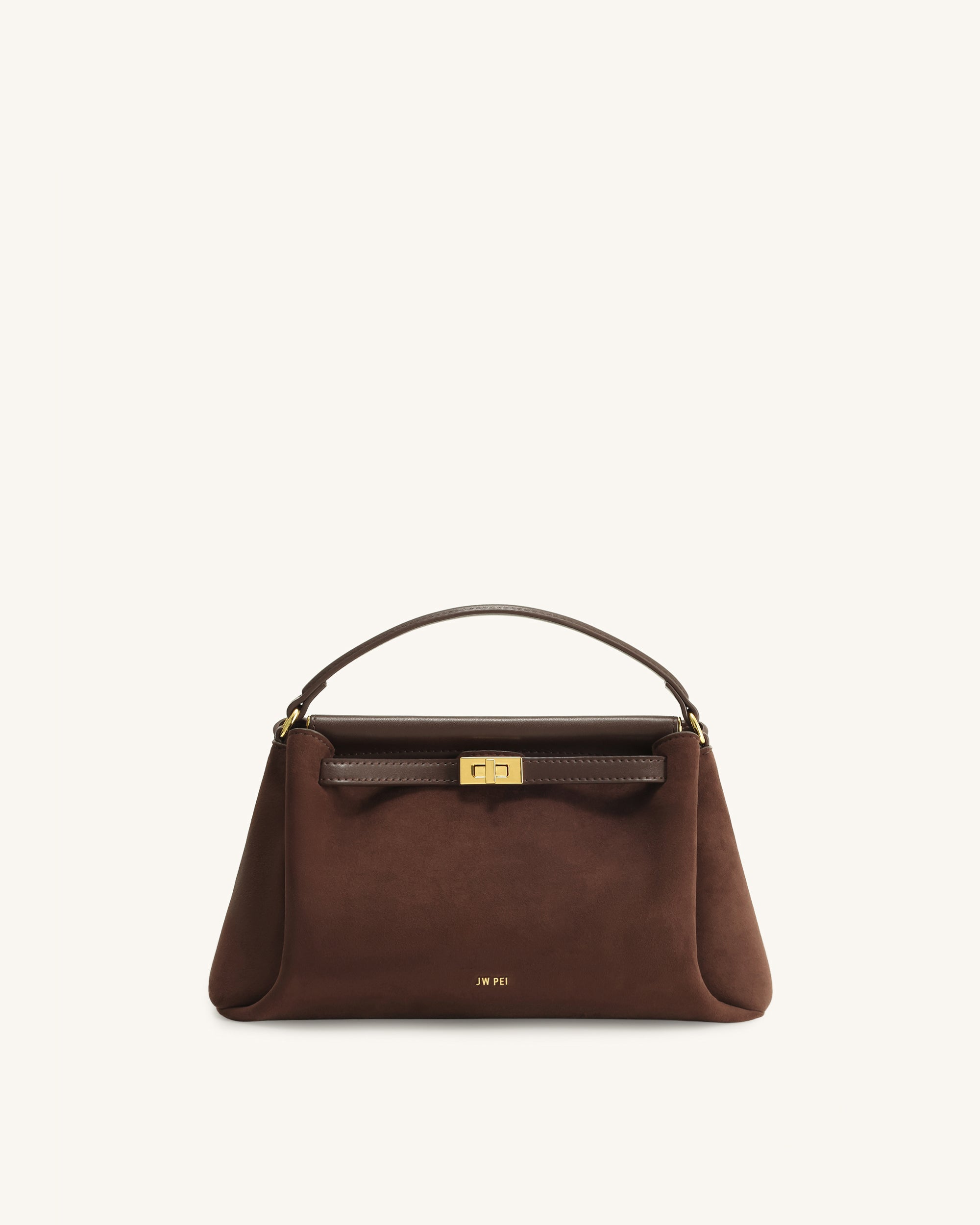 Jw Pei Carmen Faux Suede Top Handle Bag Dark Brown