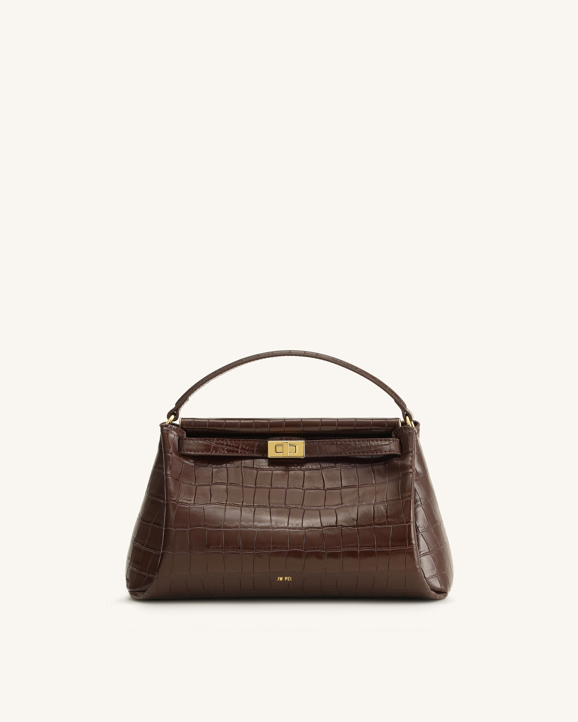 Jw Pei Carmen Top Handle Bag Dark Brown Croc