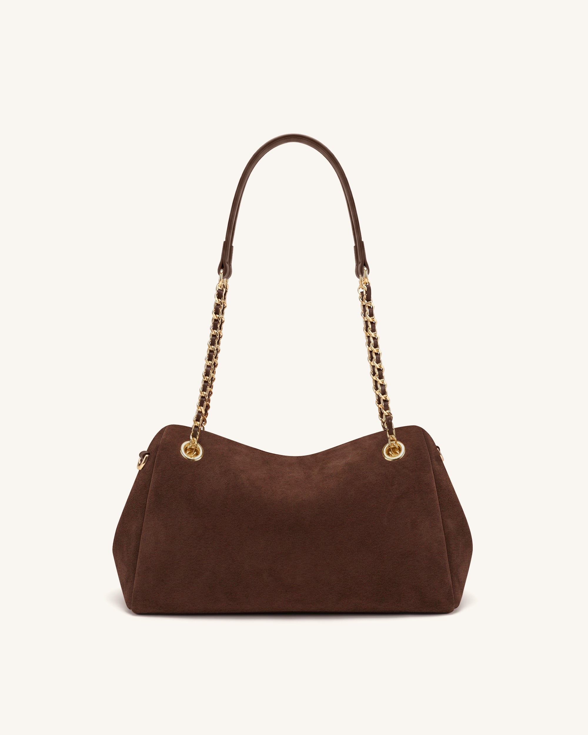 Jw Pei Mireya Faux Suede Chain Shoulder Bag Dark Brown