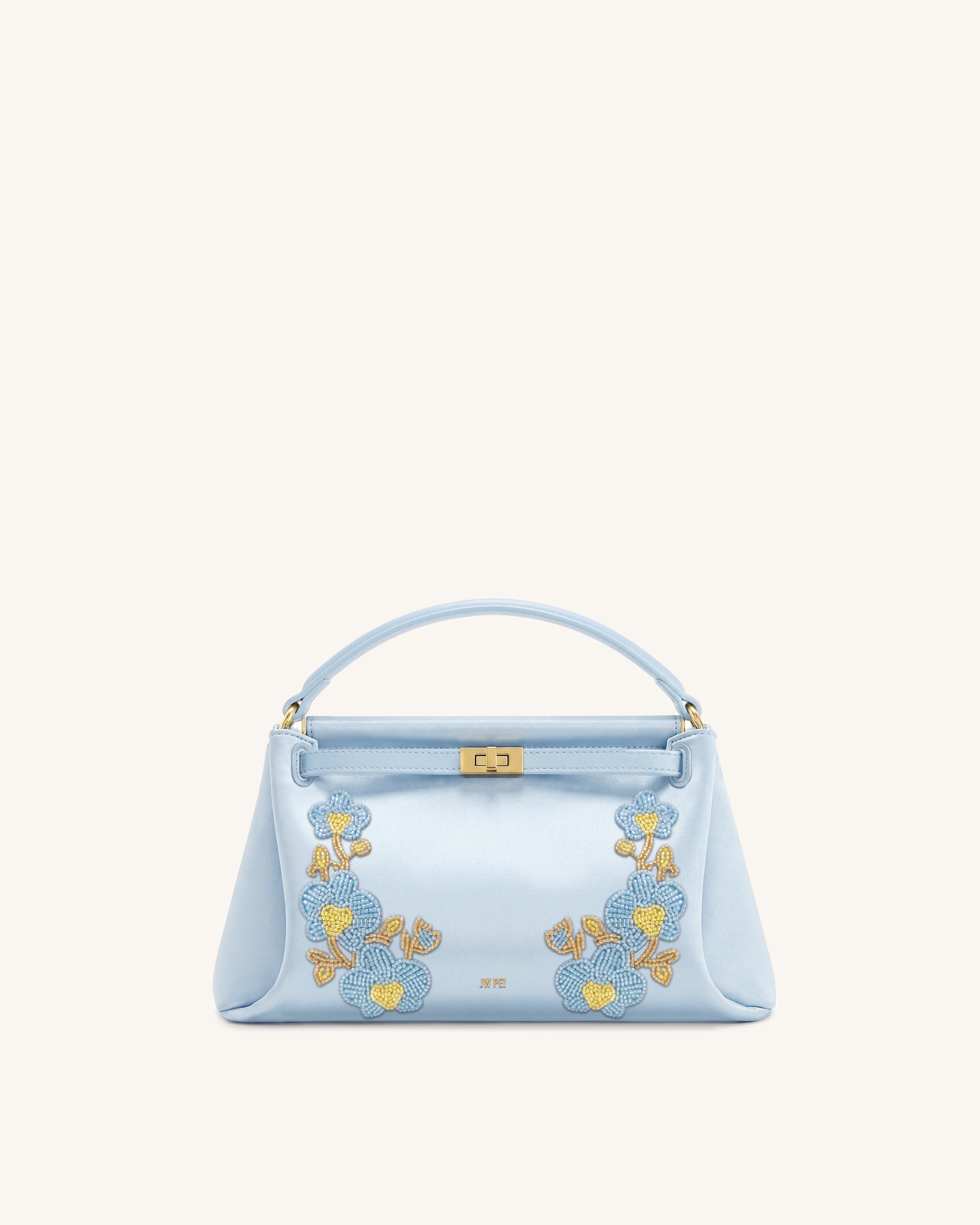 Jw Pei Carmen Beaded Orchid Top Handle Bag Light Blue